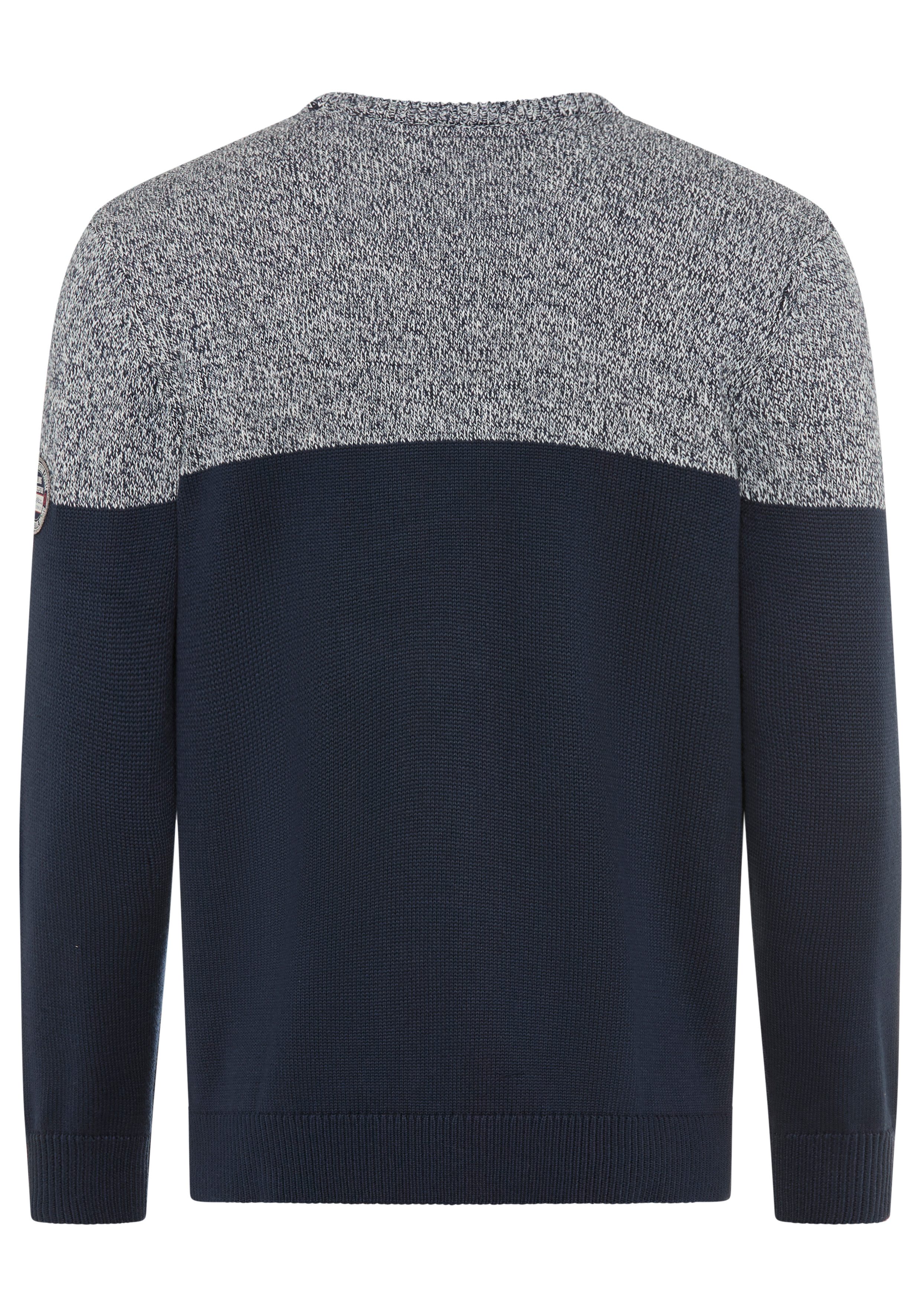 Man's World Rundhalspullover Neue Kollektion! Highlight melierter Look aus Strick, mit Rundhalsausschnitt, reguläre Passform, mit Langarm
