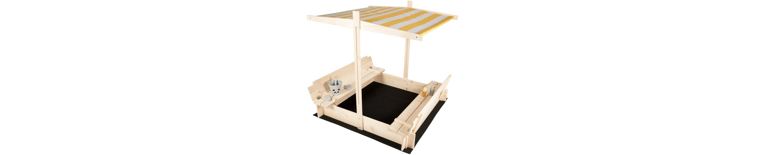 needs&wants® Sandkasten »mit Abdeckung Dach Deckel Sitzbank und Boden