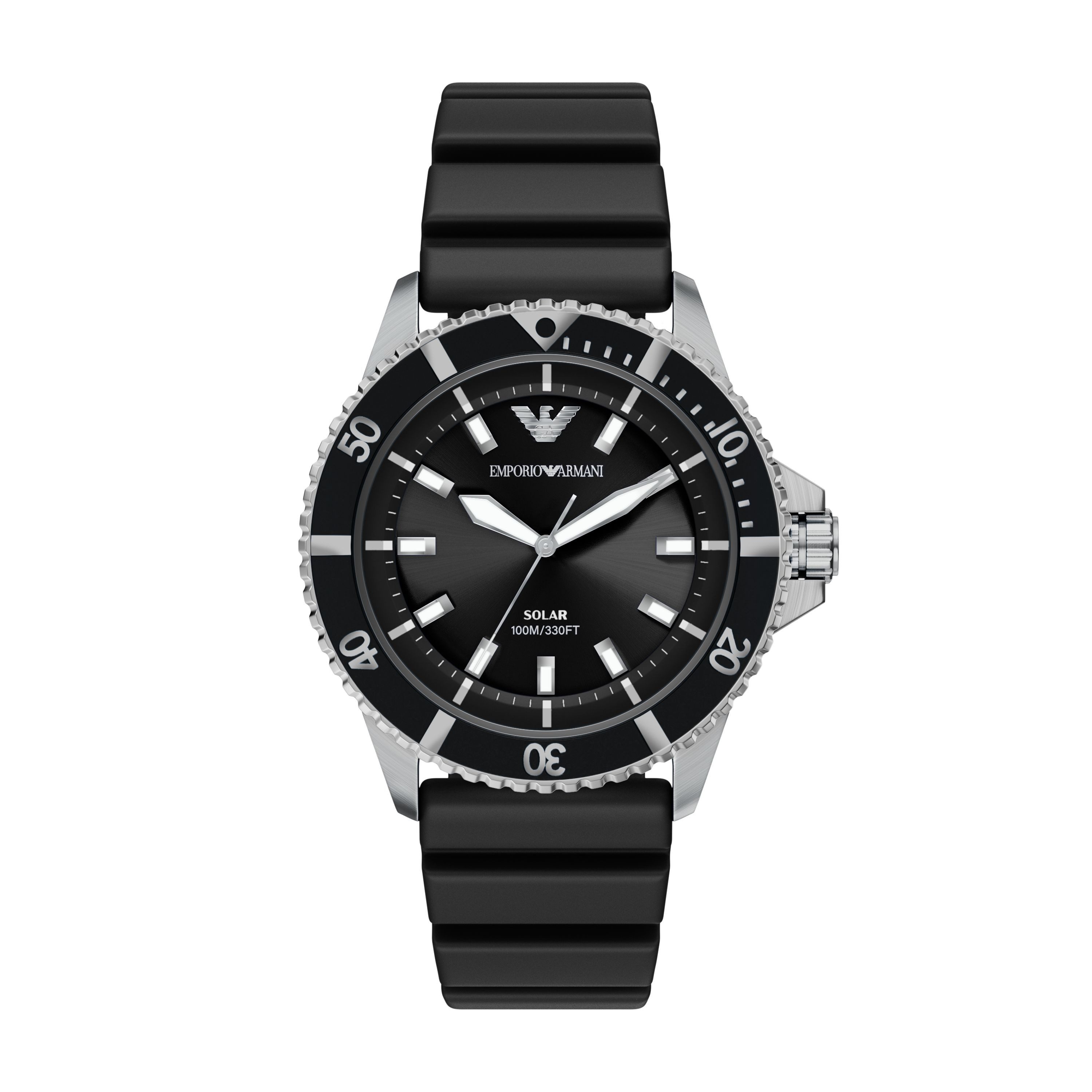 Emporio Armani Solaruhr WORLD EXPLORER AR11788, Armbanduhr, Herrenuhr, Silikonarmband, analog