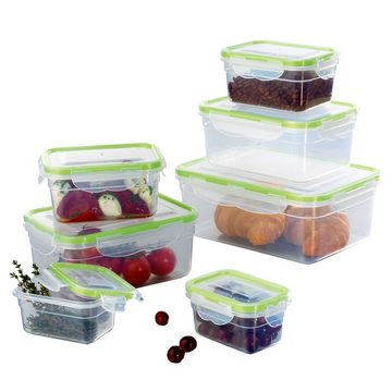 GOURMETmaxx Frischhaltedose Frischhaltedosen Set Klick-it Gefrierdosen Lunchbox Brotdose, Kunststoff, (14-tlg), 14 tlg. Klar