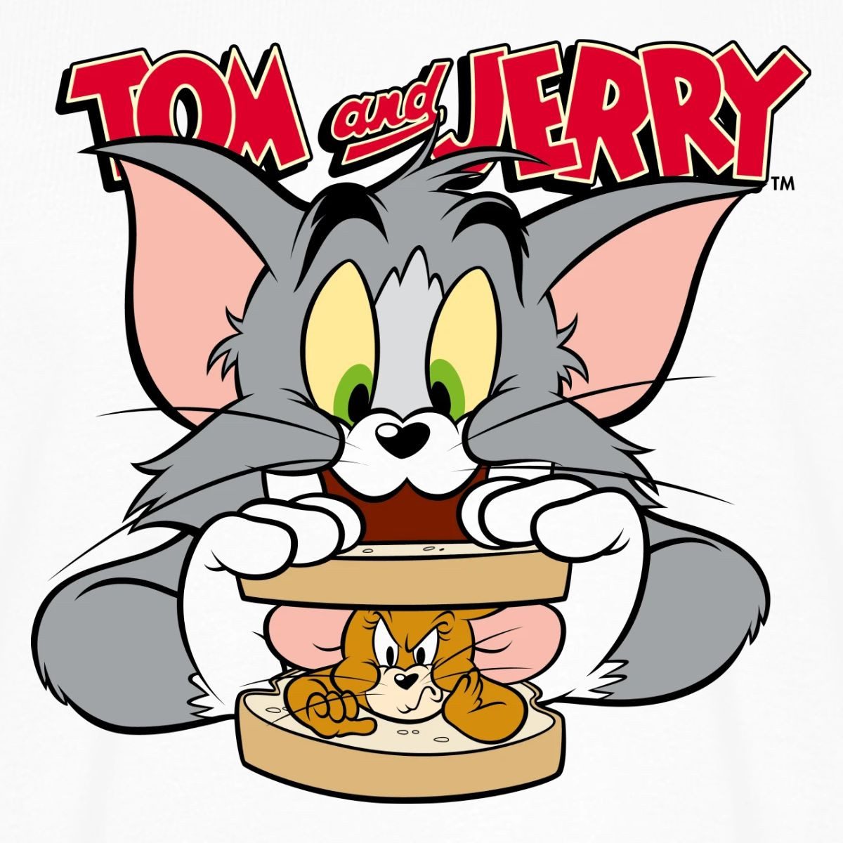 Spreadshirt T-Shirt Tom Und Jerry Maus-Sandwich Männer Premium T-Shirt (1-tlg)
