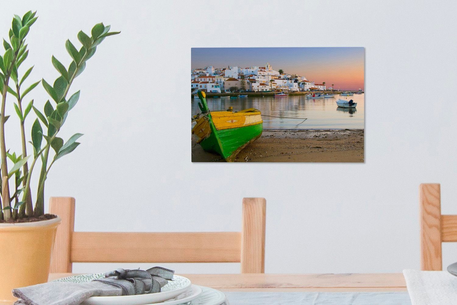 OneMillionCanvasses® Leinwandbild Fischerboot St), Algarve, Wandbild (1 bei der Ferragudo 30x20 Wanddeko, an cm Leinwandbilder, Aufhängefertig
