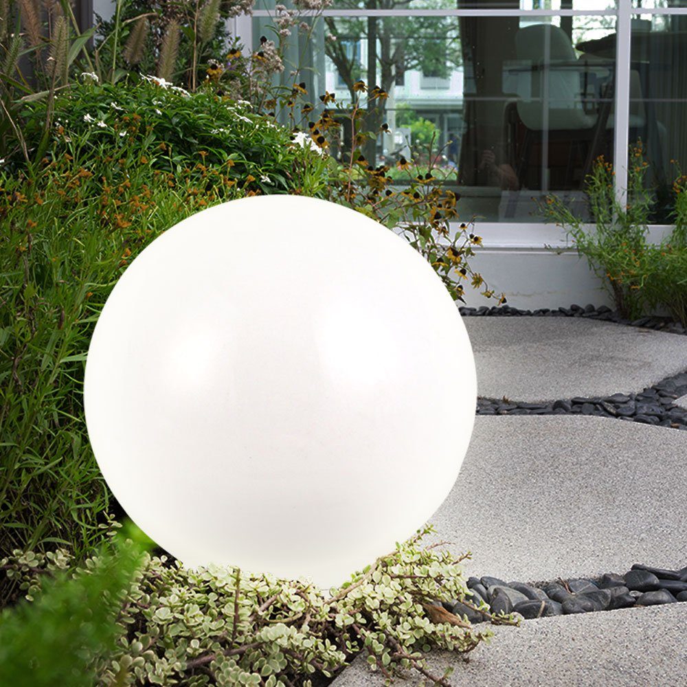 5er Set LED Solar Kugel Erdspieß Lampen Veranda Beleuchtung Außen Leuchten weiß 
