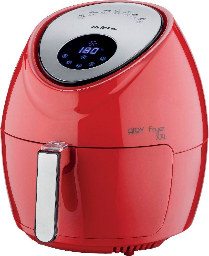 Ariete Heißluftfritteuse 4618R Airy Fryer XXL rot, 1800 W, 7 voreingestellte Programme, Temperatur von 80° C bis 200° C