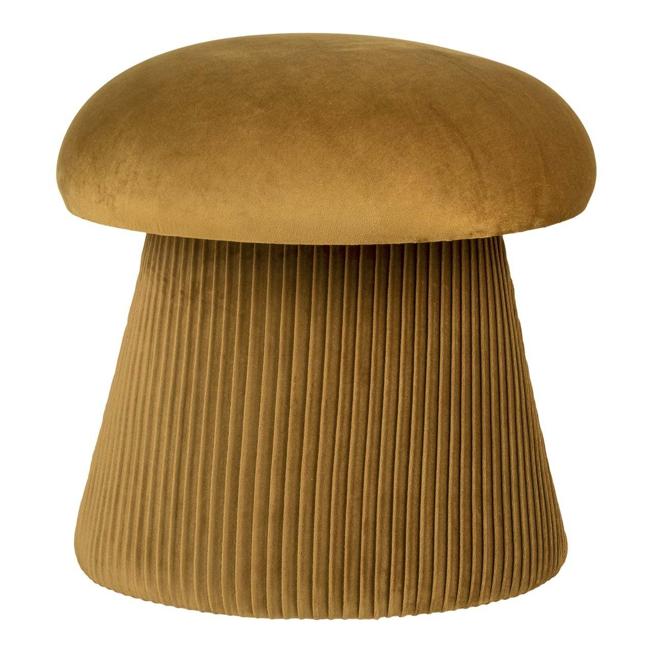 House Nordic Hampton Pouf Velour Ø39cm ocker.