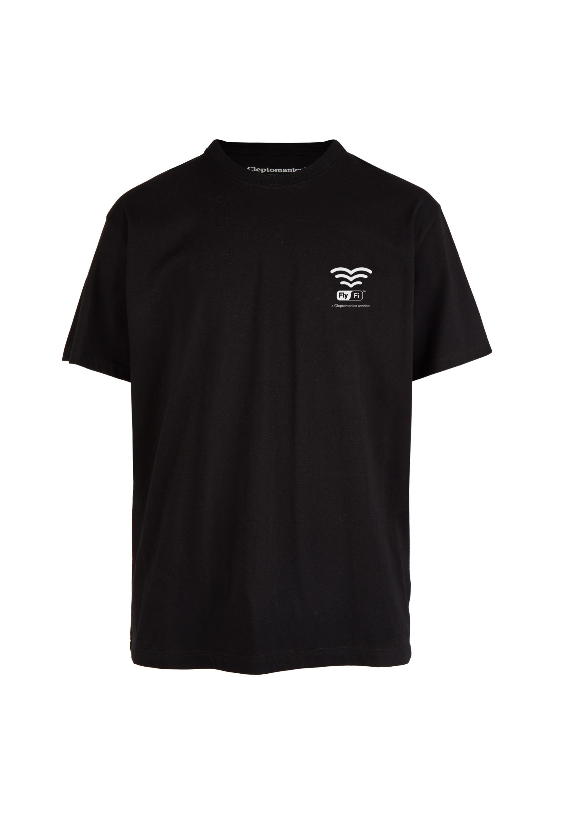 Cleptomanicx coolem Fly-Fi T-Shirt Frontprint mit