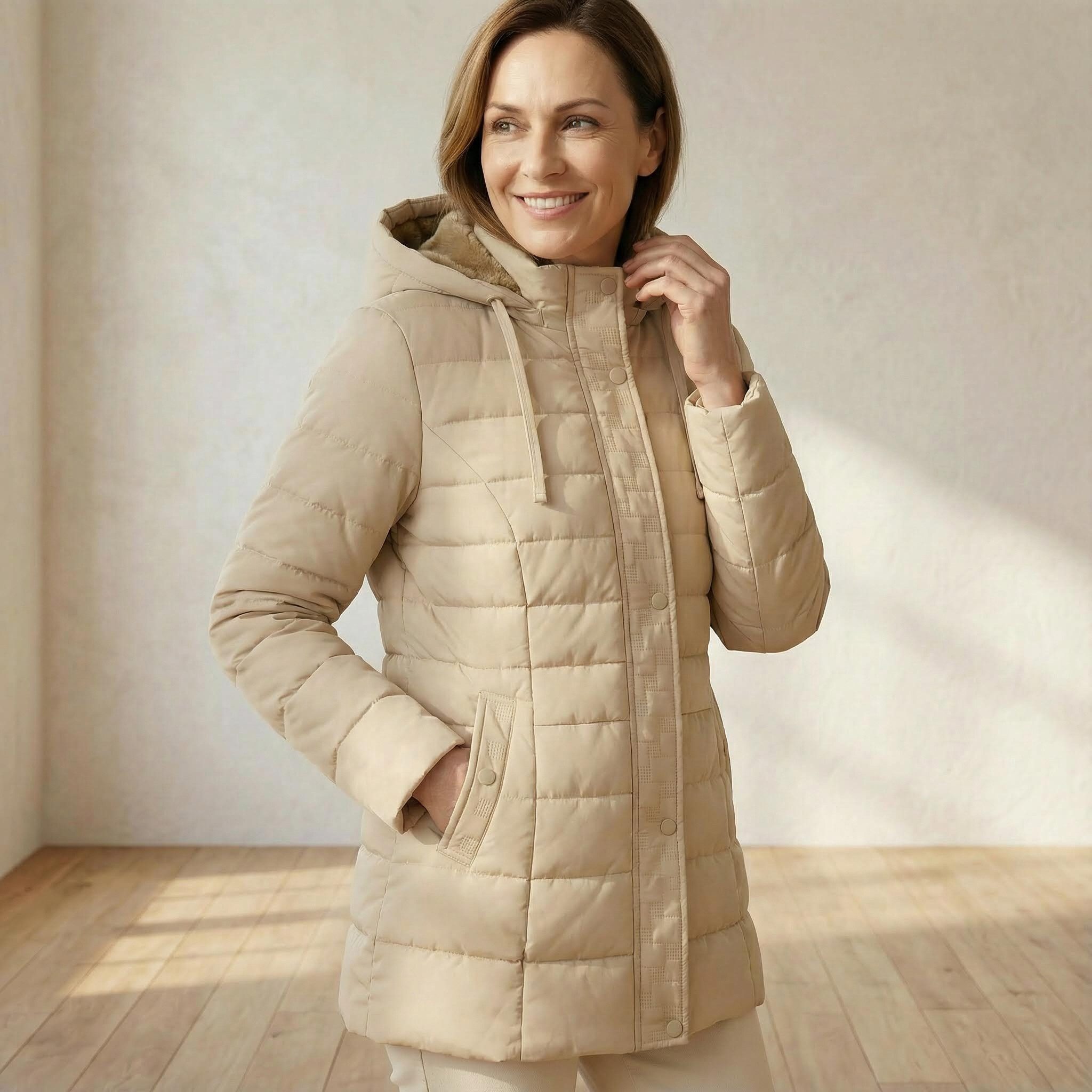 OriginalYou Steppjacke Damen Steppjacke mit weichem Teddyfell gefüttert auch in großen Größen erhältlich