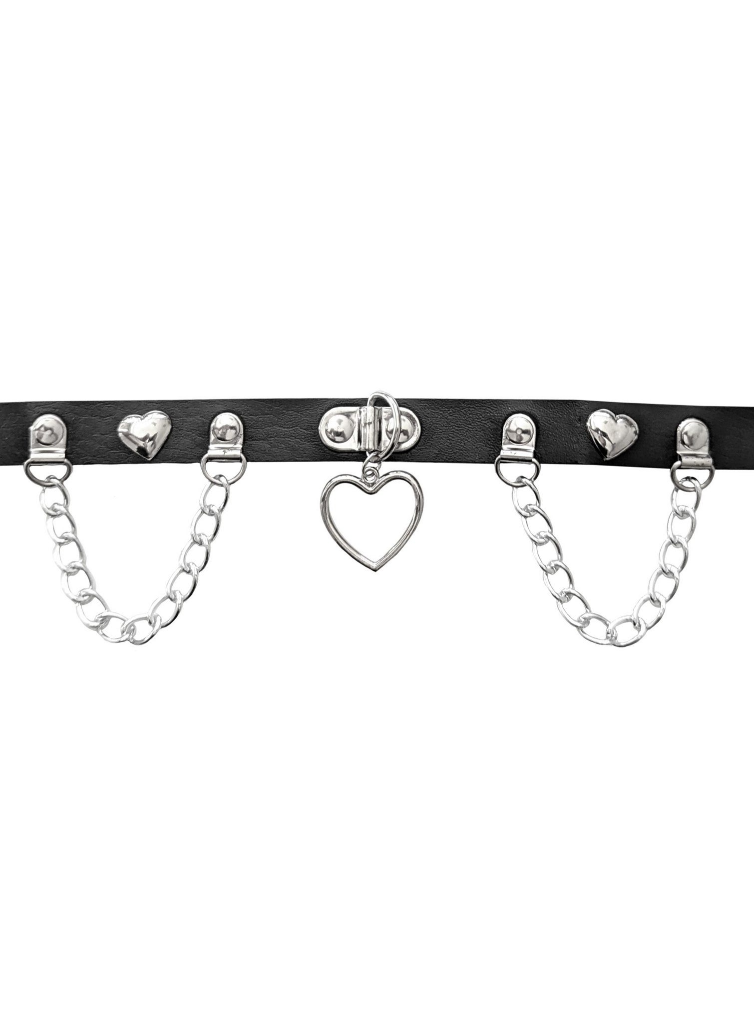 Metamorph Textilband Halsband Locked In Love, Größenverstellbarer Halsschmuck für Gothic, Fetish und Leather-Look – Bild 3 von 4