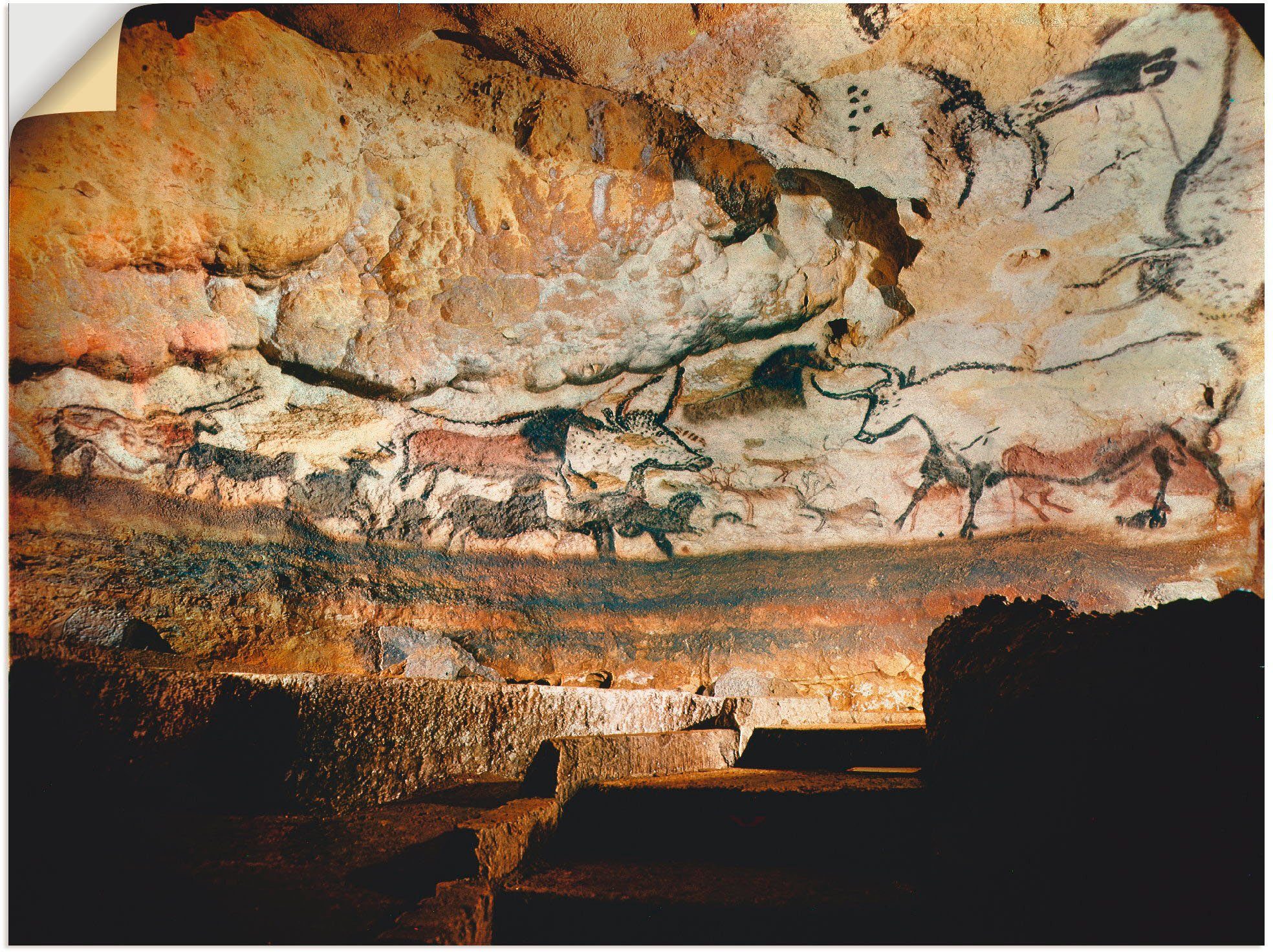 Artland Wandbild Höhle von Lascaux Dordogne, Höhlen (1 St), als Leinwandbild, Wandaufkleber oder Poster in versch. Größen