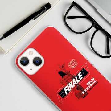 DeinDesign Handyhülle Bayer 04 Leverkusen Pokal Finale 2024 Offizielles Lizenzprodukt, Apple iPhone 13 Silikon Hülle Bumper Case Handy Schutzhülle
