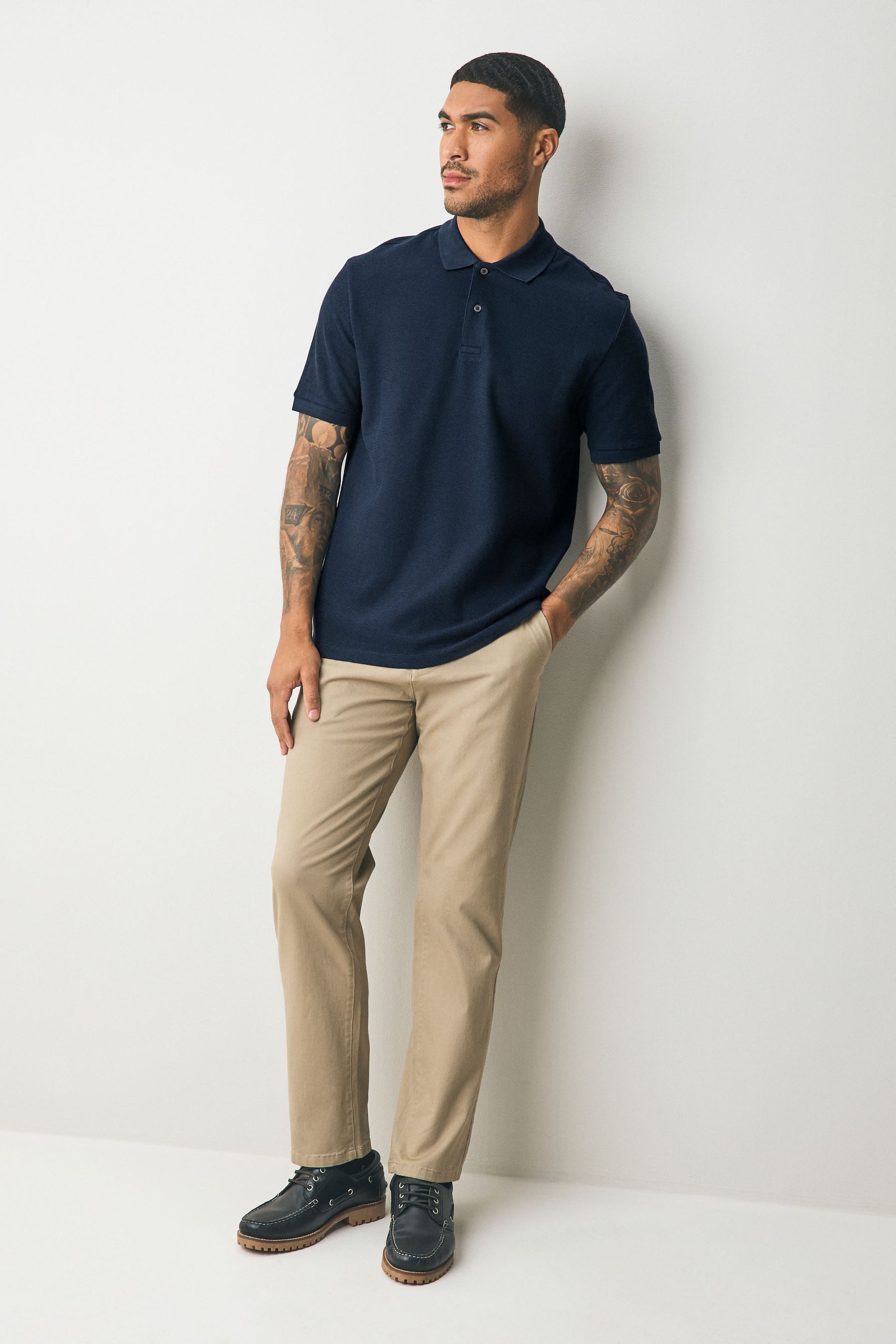 Next Poloshirt Elegantes strukturiertes Polohemd (1-tlg)