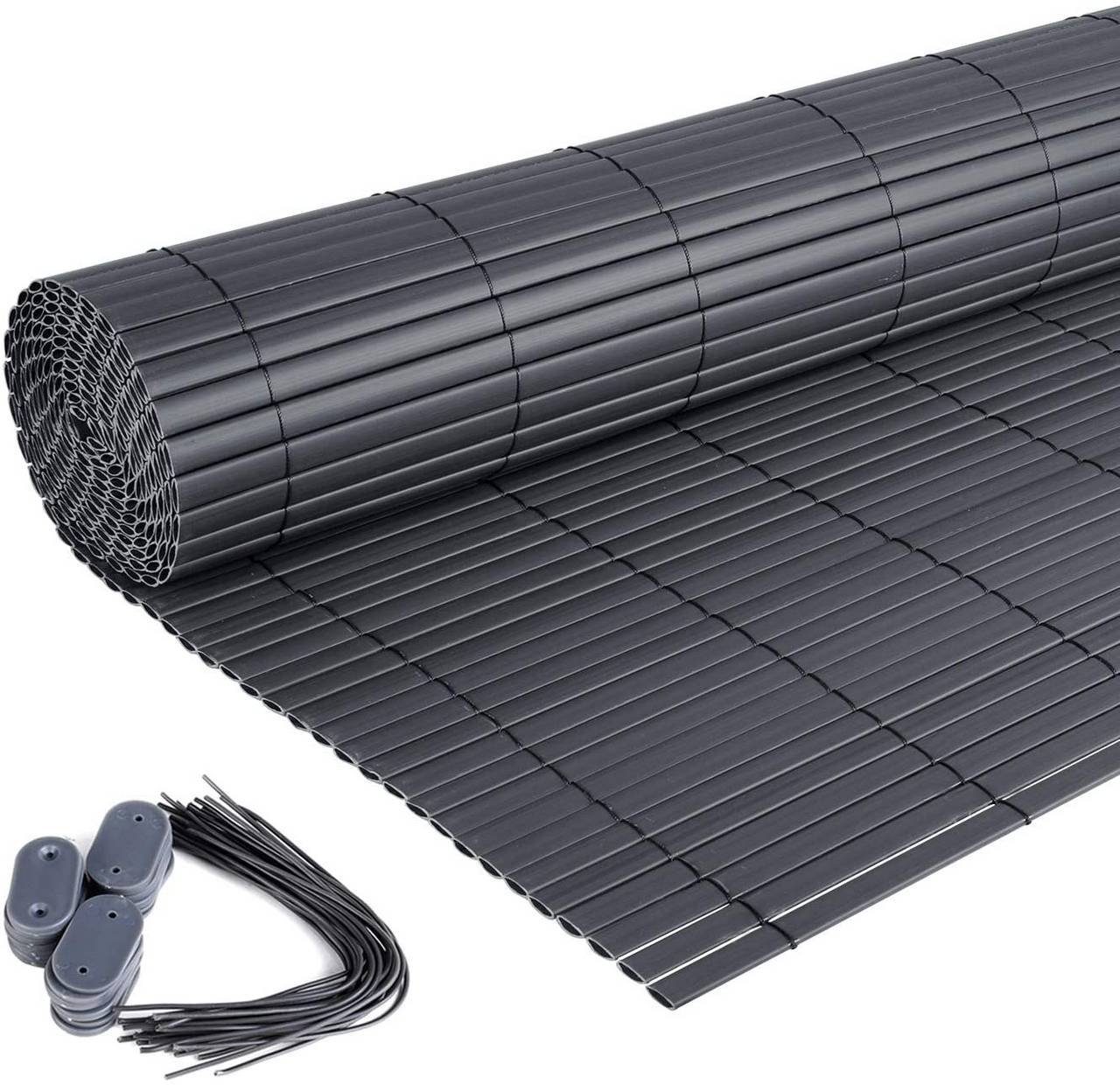 EUGAD Balkonsichtschutz (1-St) PVC Sichtschutzmatte Grau, günstig online kaufen