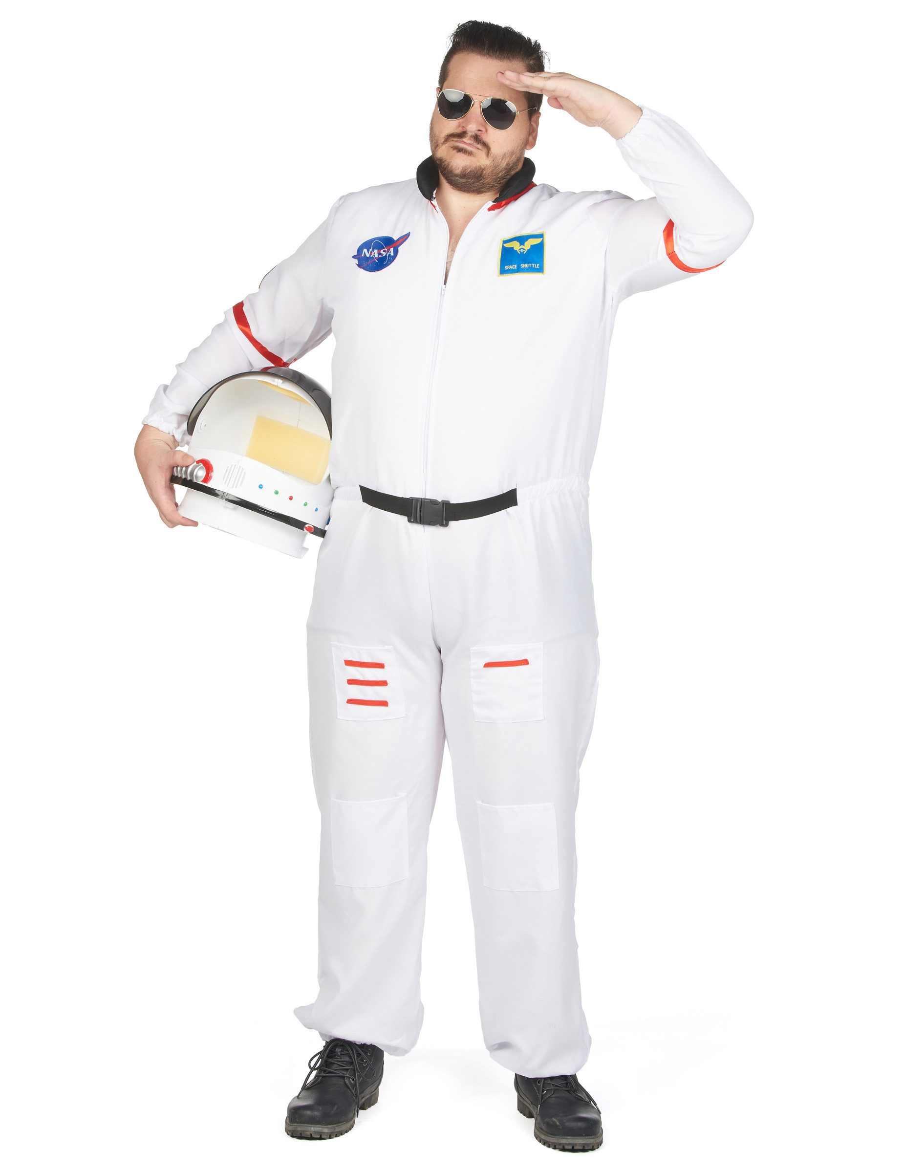 REDSUN Kostüm Plus Size Astronauten-Kostüm für Herren weiß