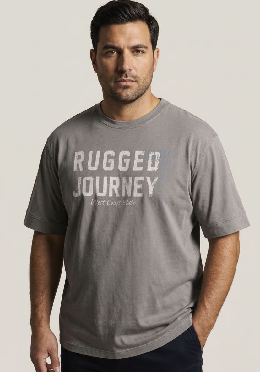 Man's World Plus Rundhalsshirt auch in Grosse Größen bis Gr. 7XL Ärmel-Fit Regular Fit, Kurzarm, mit Print, bedruckt, aus Single Jersey