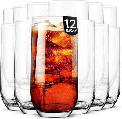 KONZEPT Gläser-Set Gläser Set 6/12-teilig, Transparente 400ml, Wassergläser Set, Ideal für Saft, Cocktails, Longdrinks, Eiskaffee