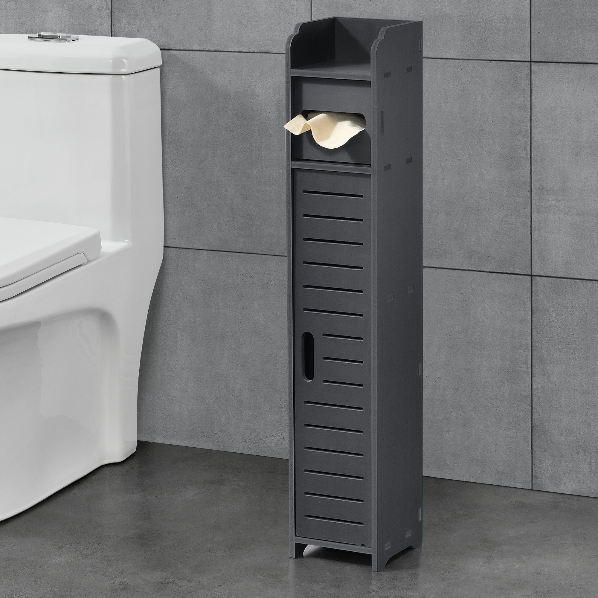 en.casa Toilettenpapierhalter, »Leoben« Badregal mit Ablagefach günstig online kaufen