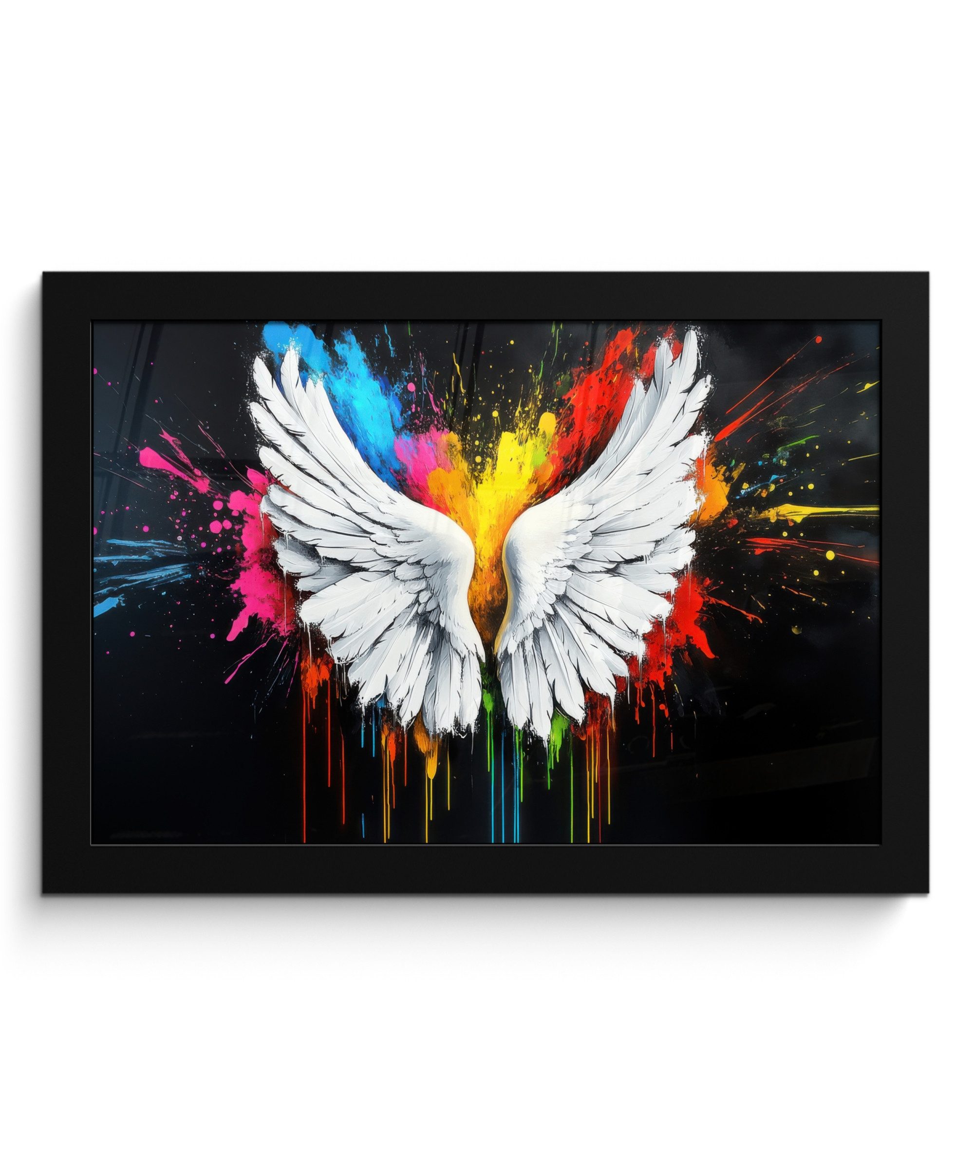 Poster Flügel - Farbspritzer - Farbenfroh