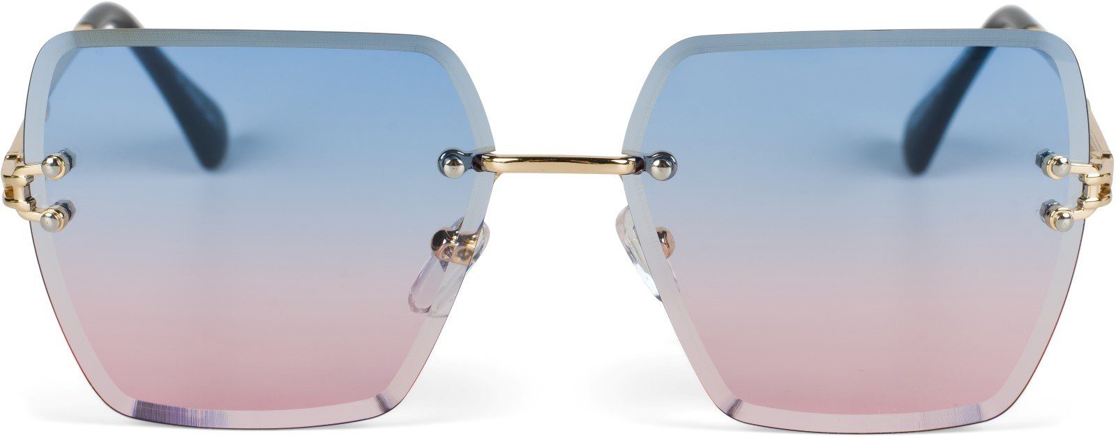 styleBREAKER Sonnenbrille (1-St) Getönt Gestell Gold Verlauf Glas / Blau-Rosa