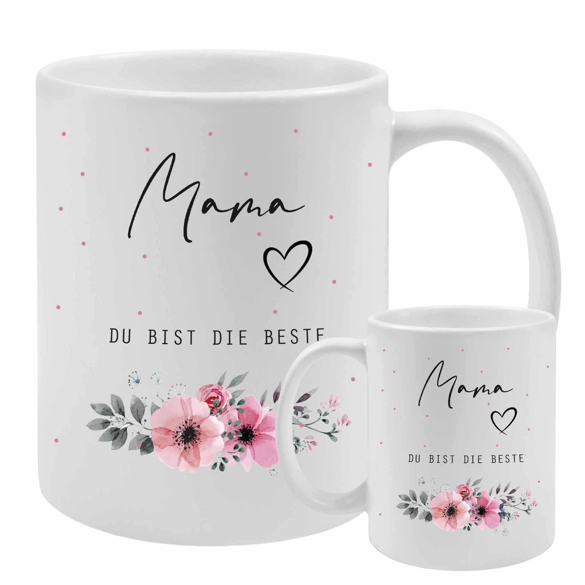 Tasse Keramik Geschenk Kaffeetasse mit Spruch - Mama Du bist die Beste