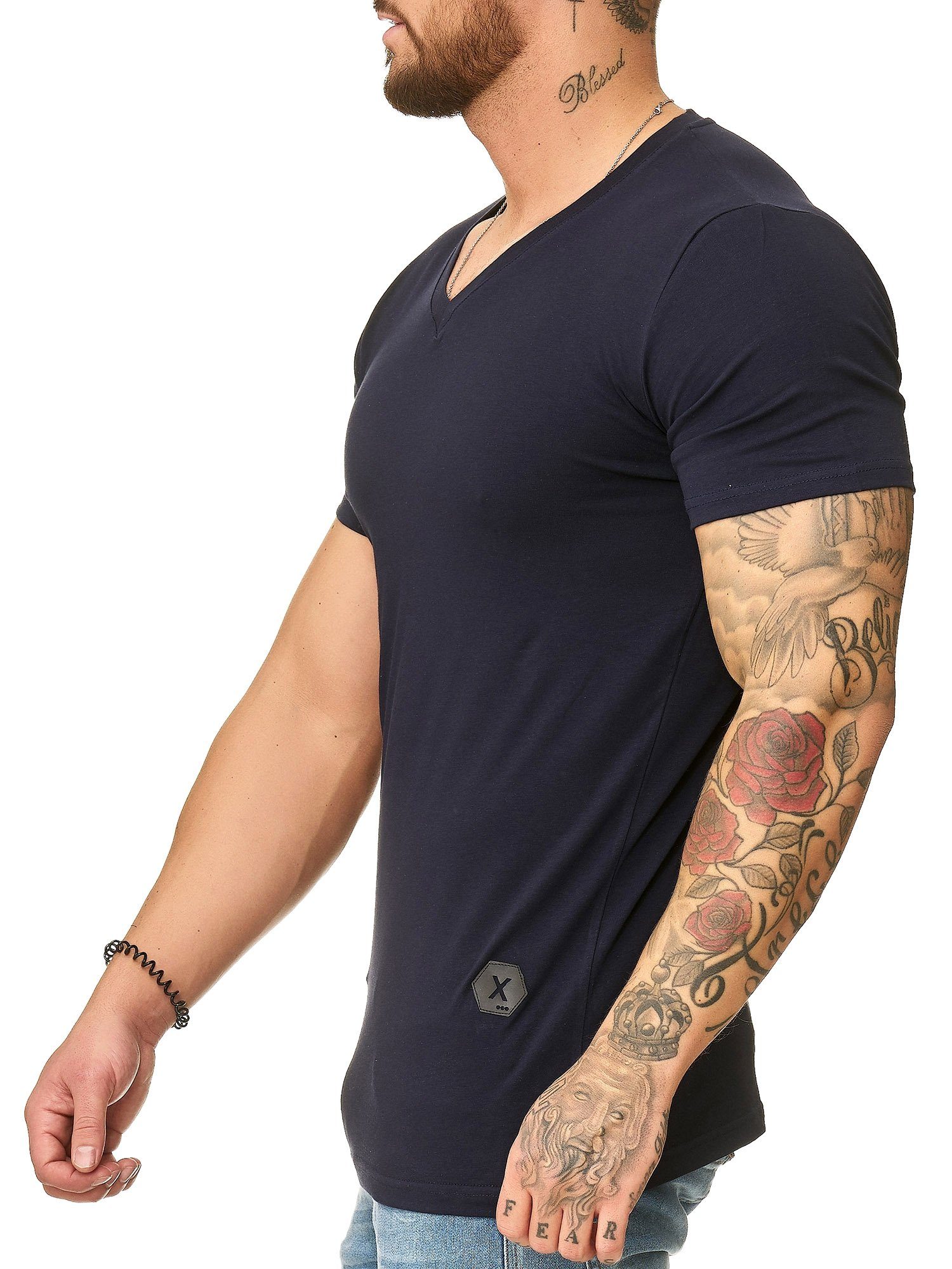 1-tlg) Polo OneRedox 1309C Kurzarmshirt T-Shirt Tee, Navy (Shirt Freizeit Fitness Casual