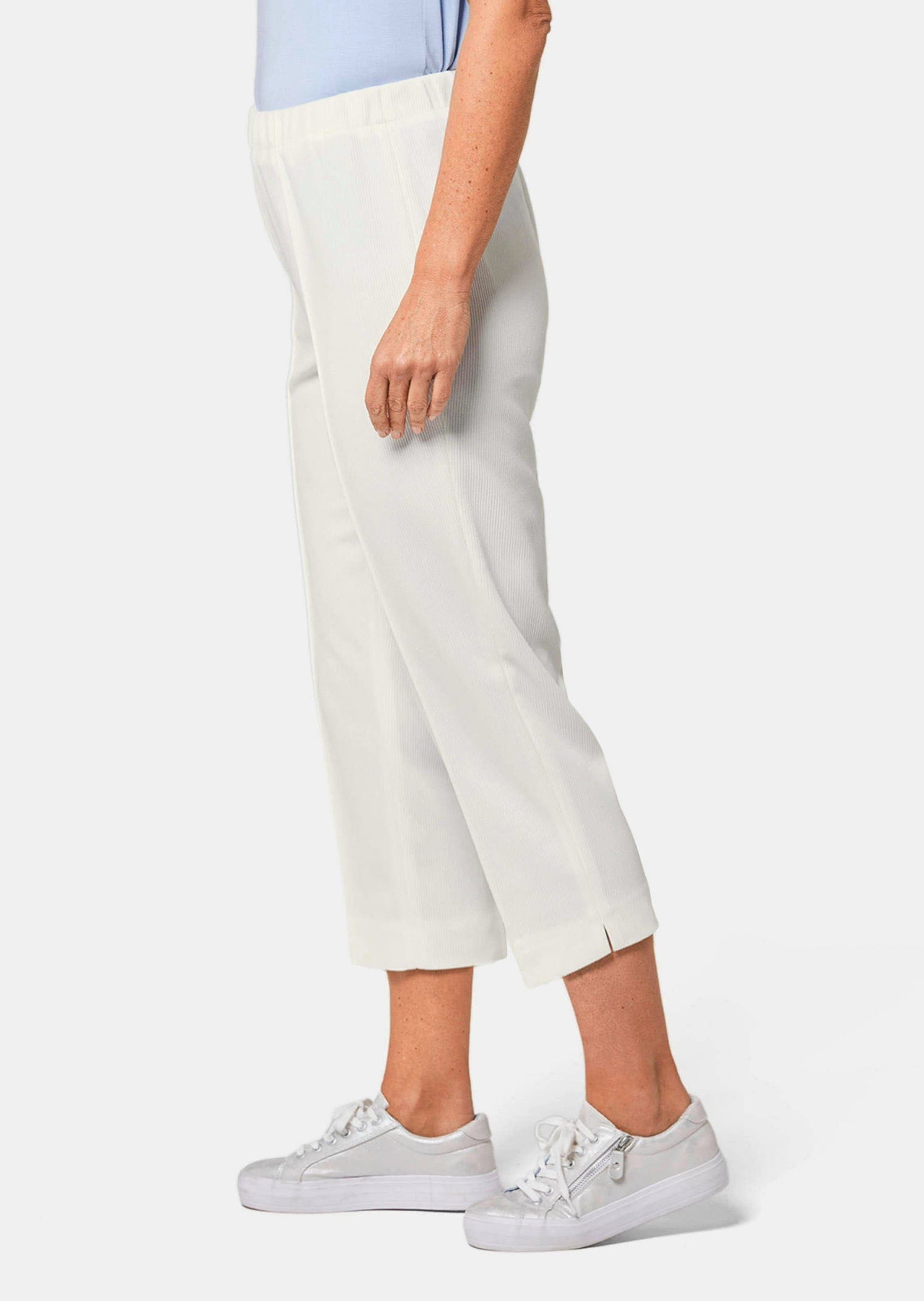 GOLDNER Caprihose Sportive 7/8-Hose mit Biesen Stoffhose mit Schlupfbund, Biesen und Wadenlang