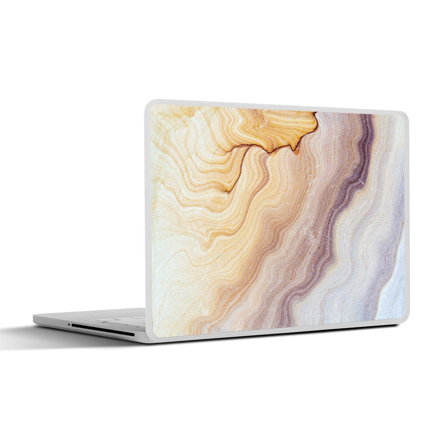 MuchoWow Laptop-Aufkleber Marmor - Textur - Sandstein - Gold - Marmoroptik, (1tlg), Laptop Folien Cover, Aufkleber, Sticker, Schutz vor Kratzern, 30x21 cm