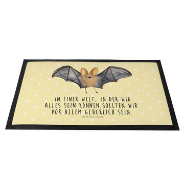 Fußmatte Fledermaus Flügel - Gelb Pastell - Geschenk, lustige Sprüche, gute La, Mr. & Mrs. Panda, Höhe: 0.6 mm