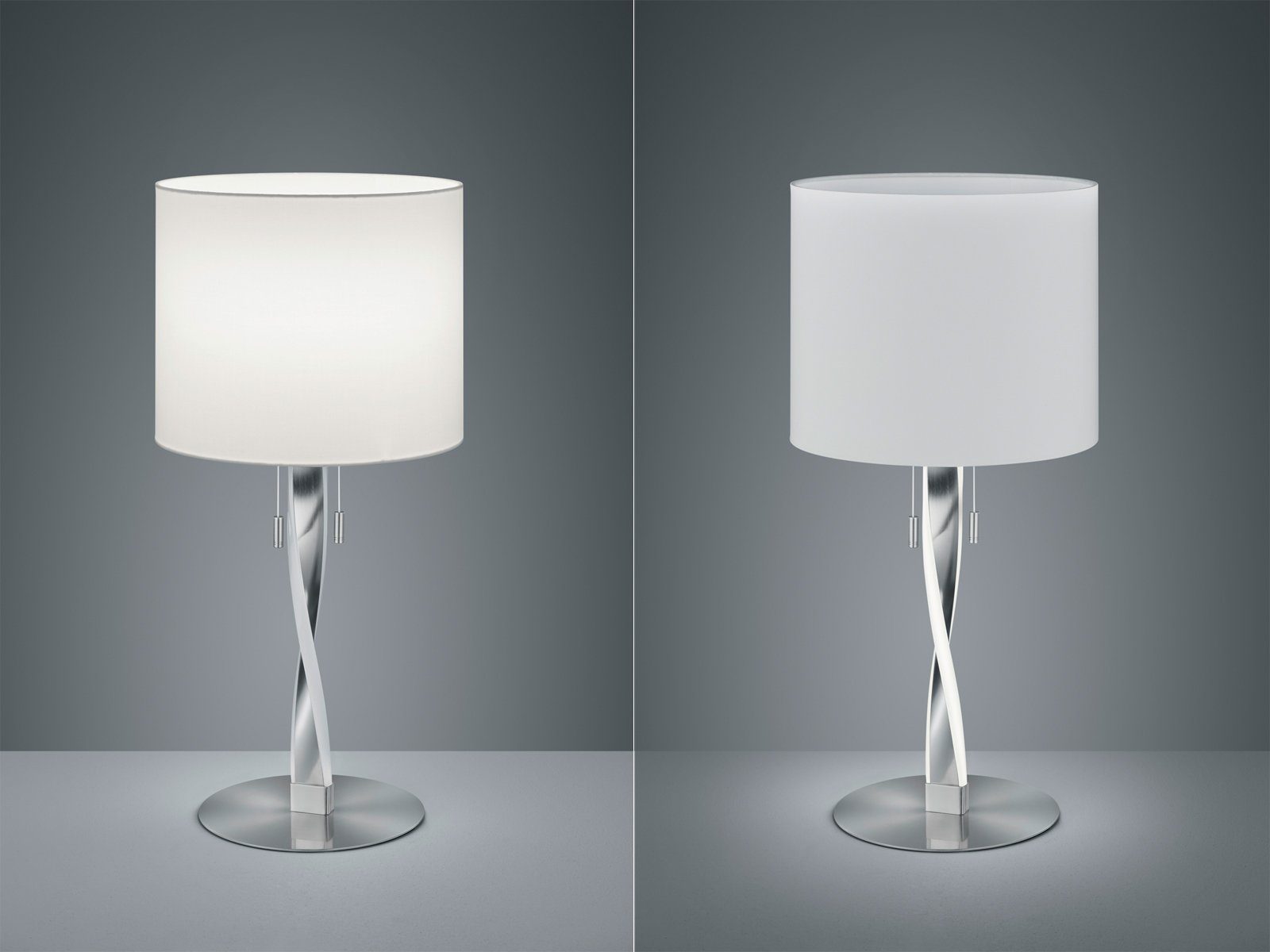 meineWunschleuchte LED Tischleuchte, große Designer Lampen für Fensterbank  Nachttischlampe touch silber mit Stoff Schirm weiß online kaufen | OTTO