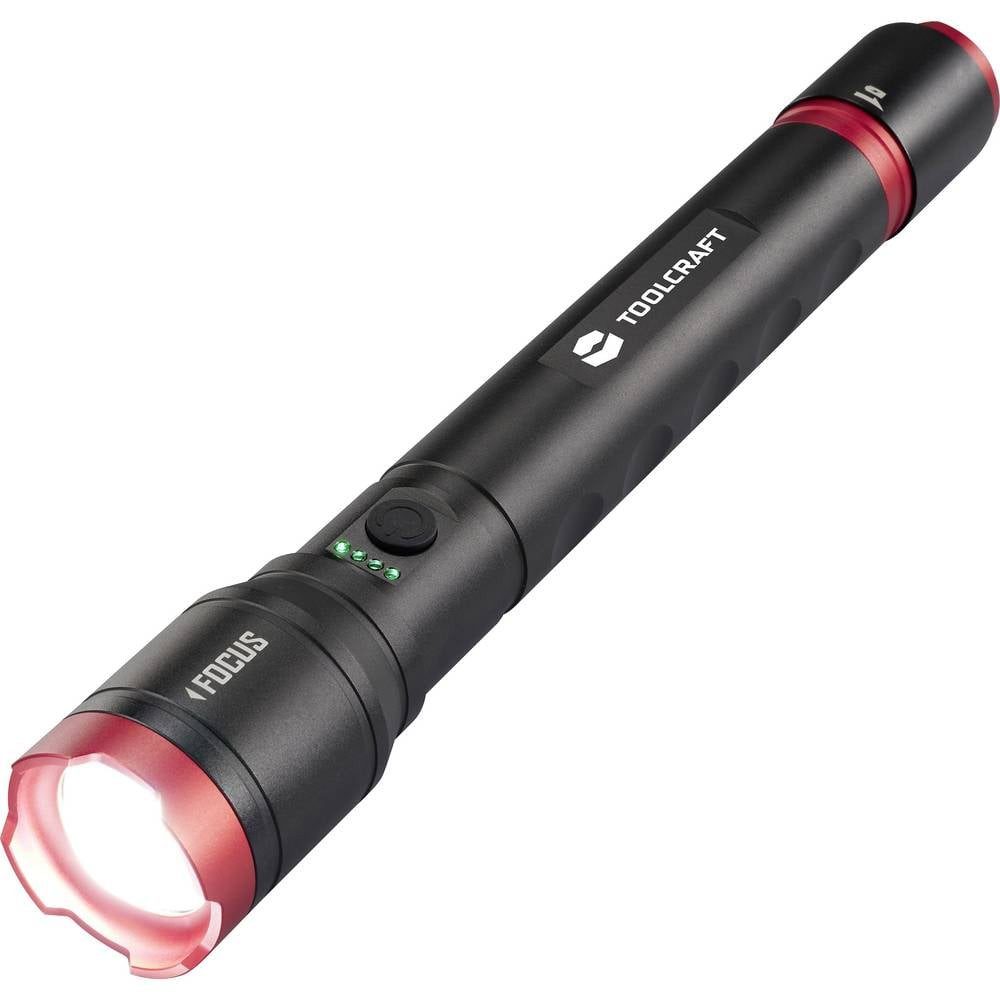 TOOLCRAFT Taschenlampe LED-Taschenlampe, zwei Energiequellen mit Akku, 5000 lm TO-9927687, verstellbar, Einstellbare Punktgröße, mit Stroboskopmodus, mit USB-Sch
