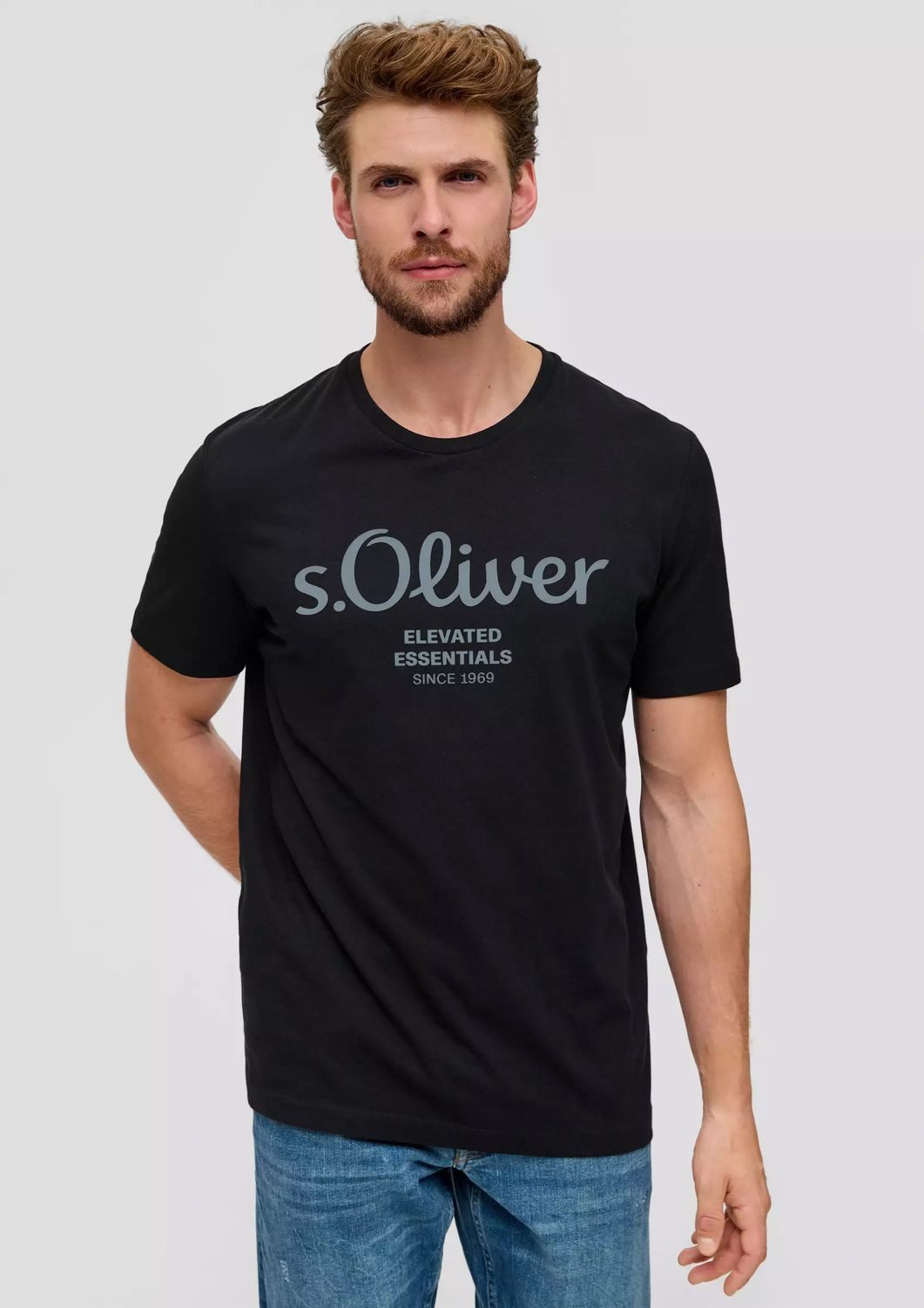 s.Oliver T-Shirt Casual (2-tlg) mit Rundhals-Ausschnitt, kurzarm, Logo-Aufd günstig online kaufen