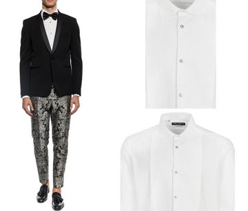 DOLCE & GABBANA Langarmhemd DOLCE & GABBANA GOLD EVENING CATWALK SUIT SHIRT ANZUG TUXEDO SMOKING H