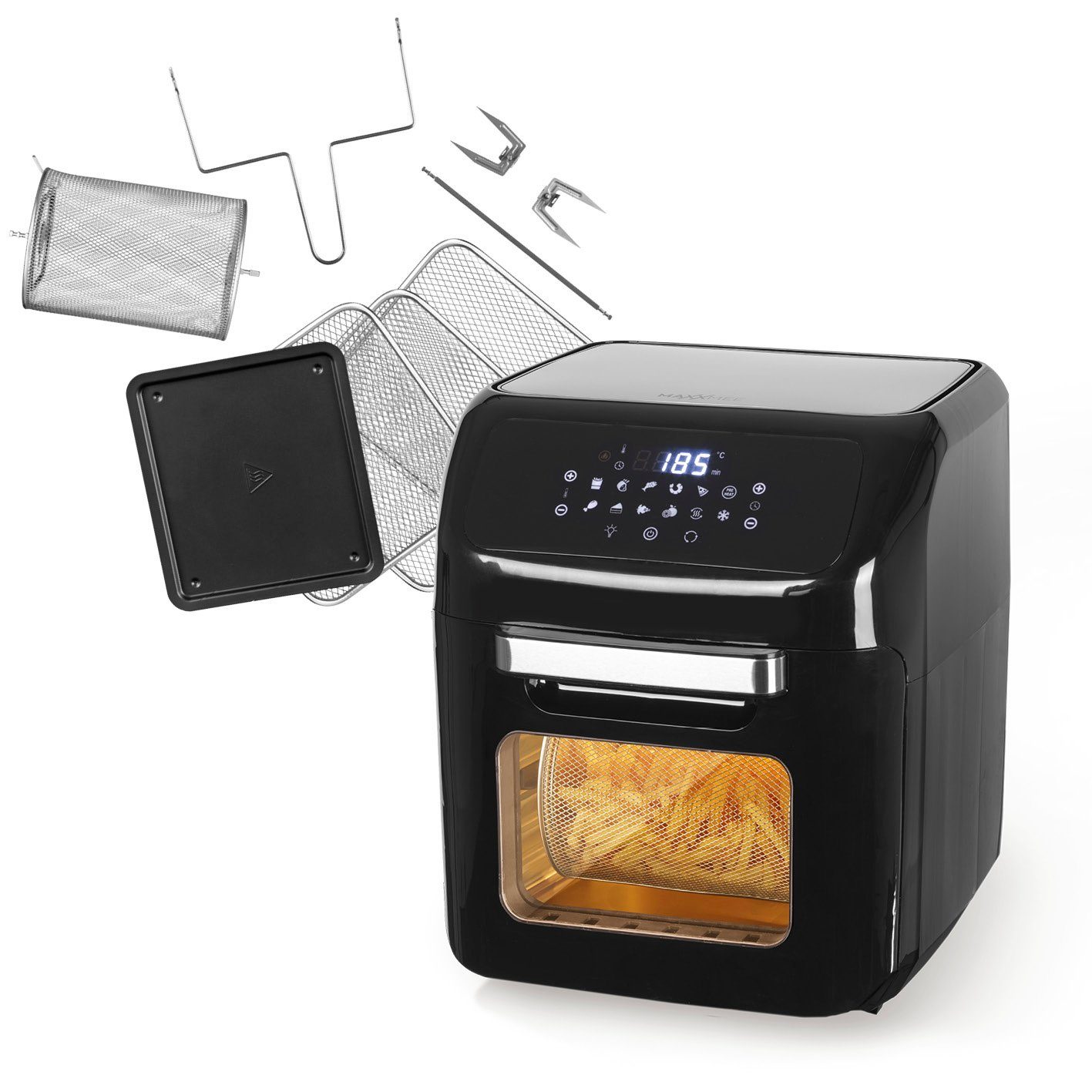 MAXXMEE Heißluftfritteuse Airfryer - fettfreie Fritteuse - Digital - 12l - schwarz