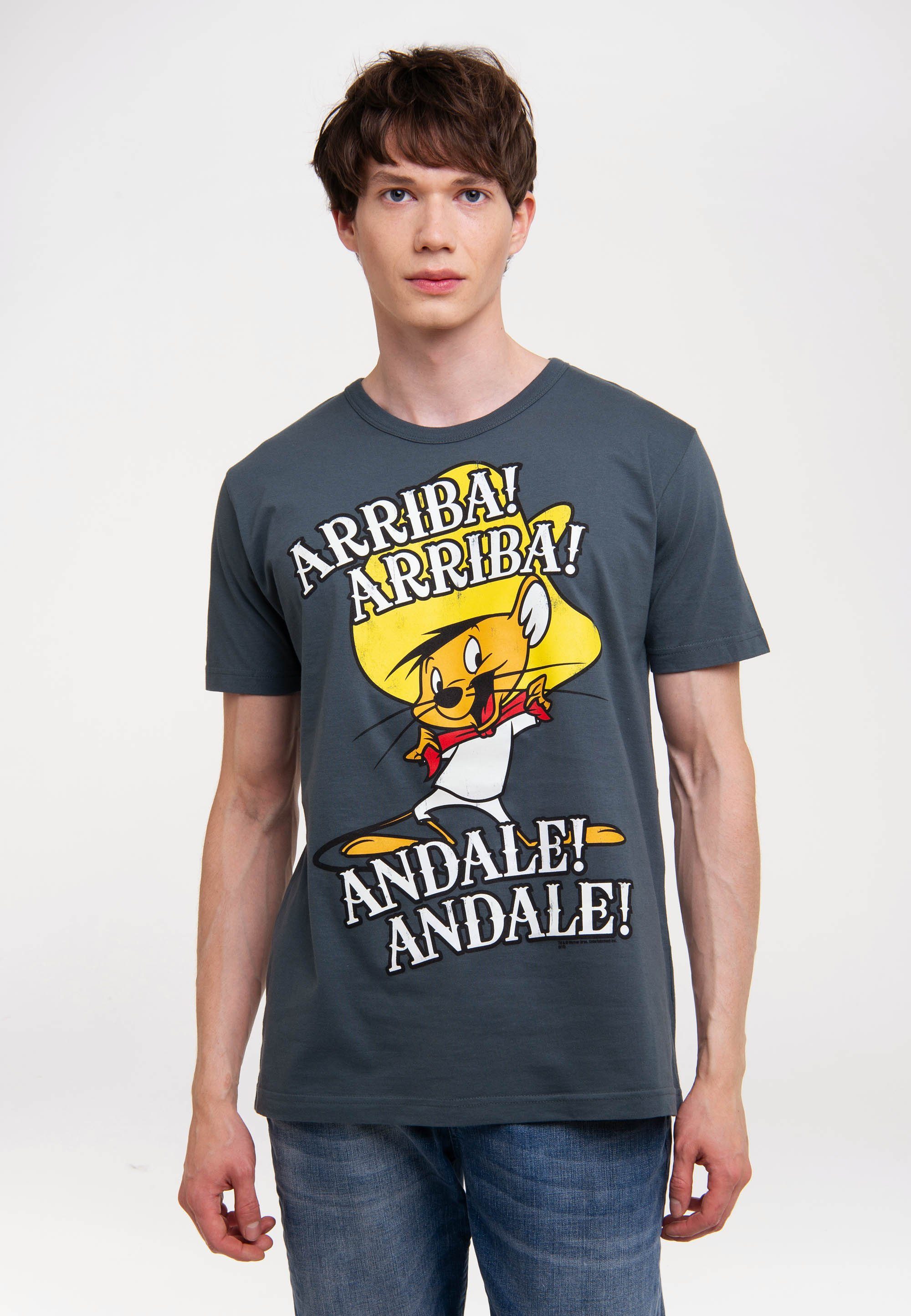 - Gonzales T-Shirt Arriba! mit LOGOSHIRT Speedy stahlblau Print Gonzales Speedy -