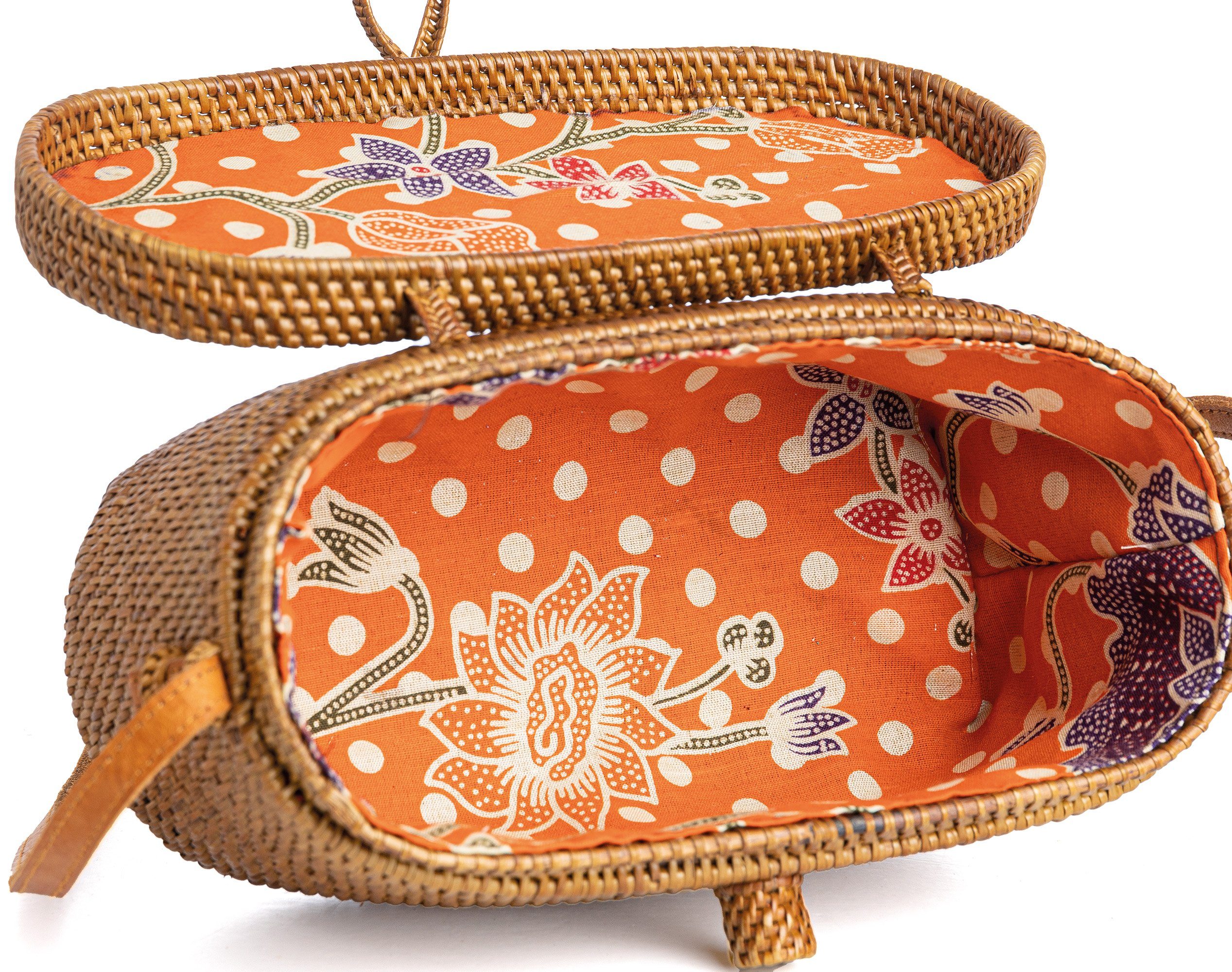 Der Trachtler Basttasche Korbtasche Bali Bag in ovaler Form, handgefertigt in Bali