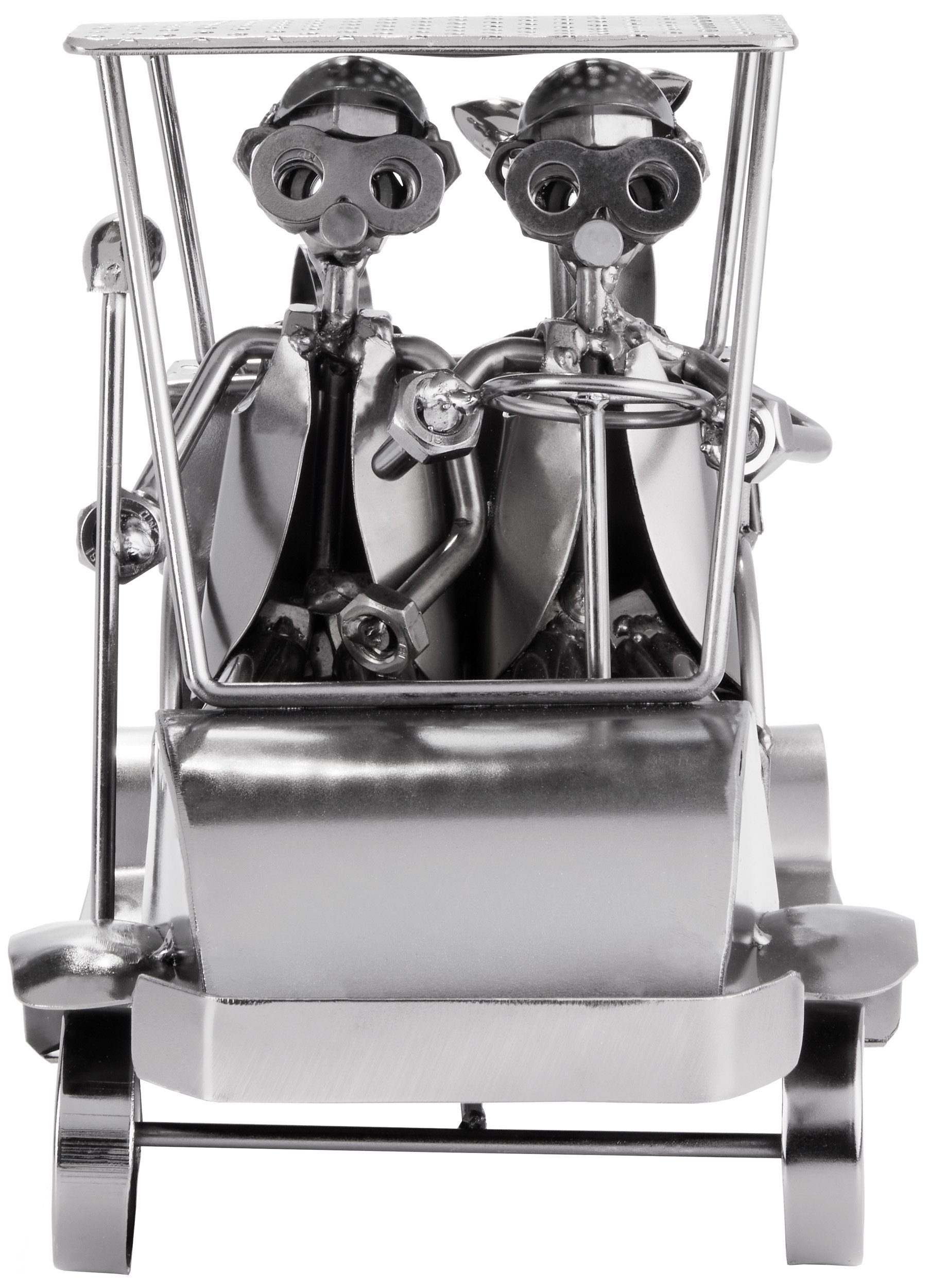 BRUBAKER Dekofigur (1 Metallfigur Golfcart Golf und St), kunstvolle Schraubenmännchen für Golfspieler Geschenkfigur Metallskulptur Fans