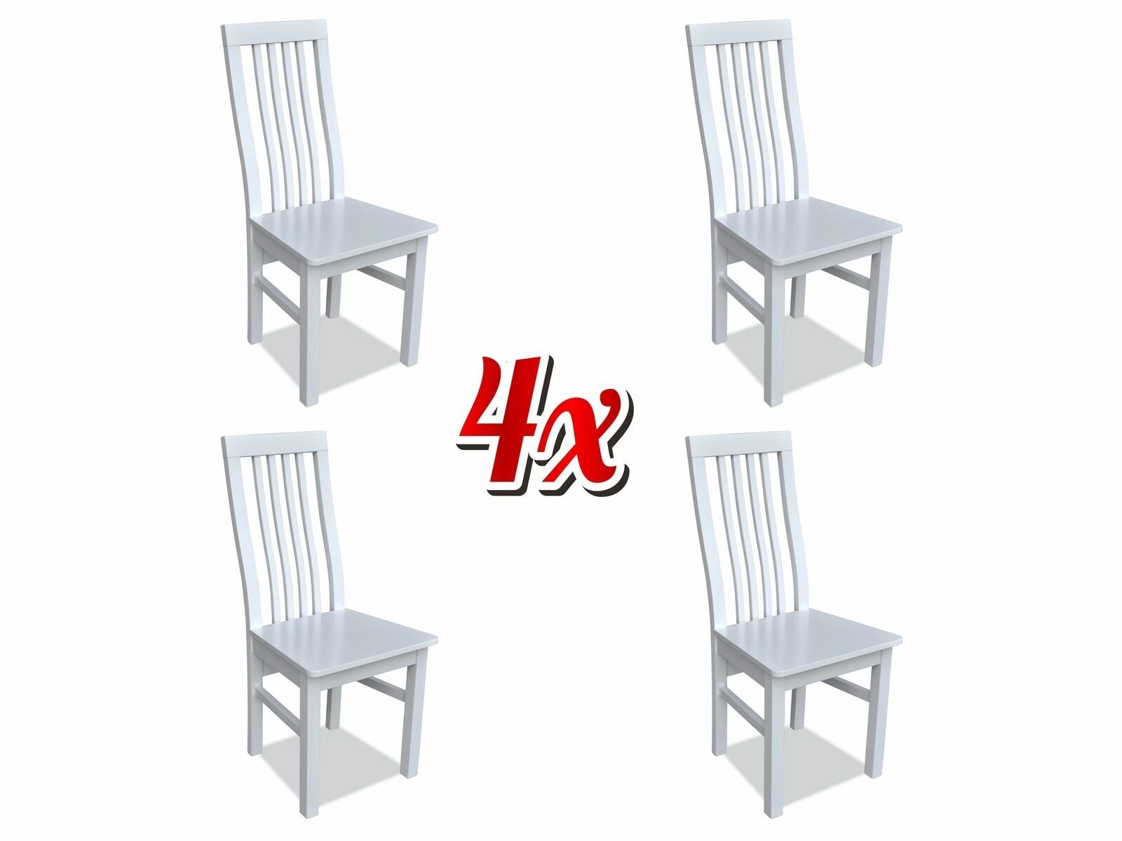 JVmoebel Stuhl, Set 4x Stuh Luxus Design Massiv Holz Stühle Sitz Veranda Küche Esszimmer neu