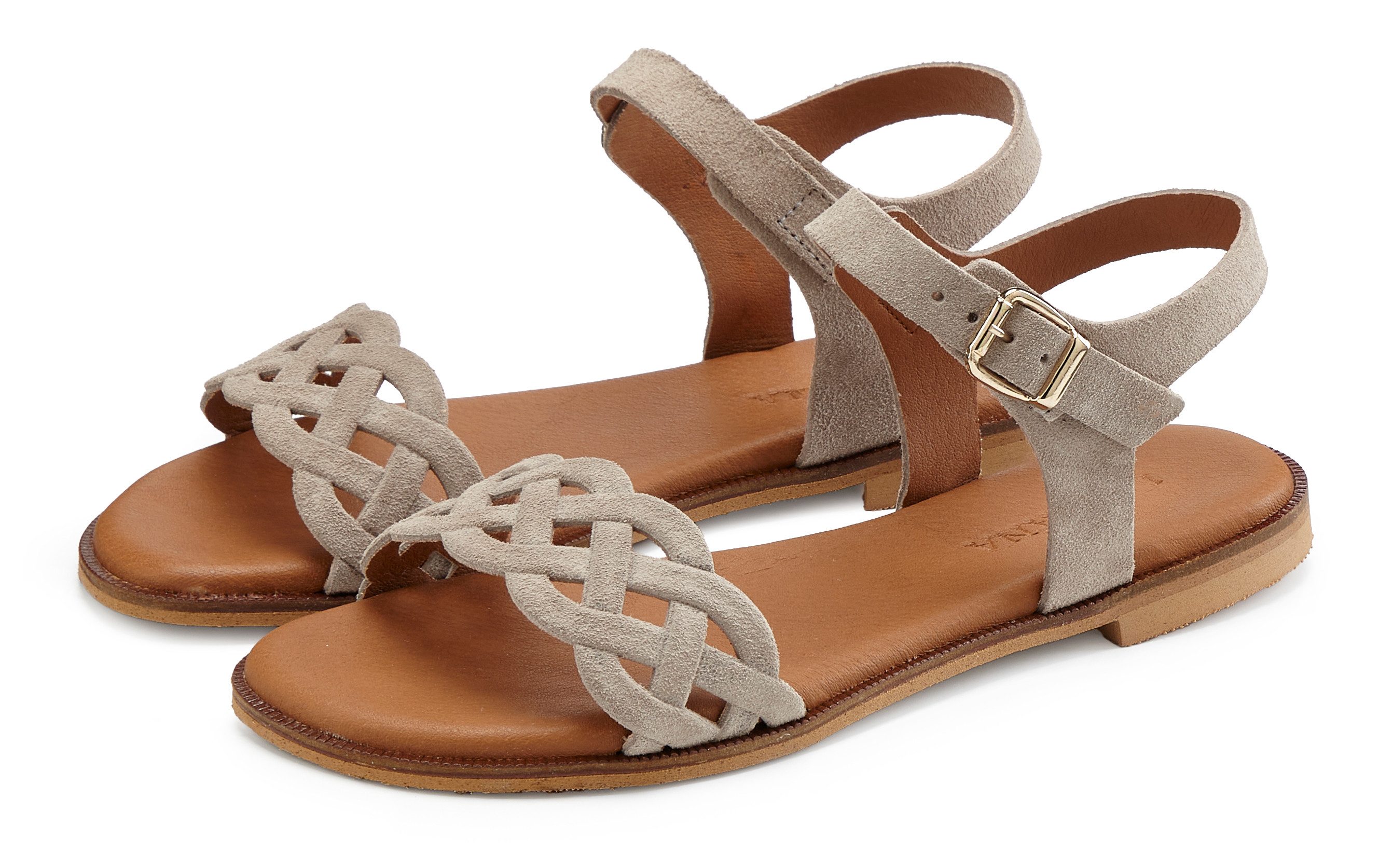 LASCANA Sommerschuh Sandale Sandalette, Sommerschuh aus Leder mit Cut-Outs und weicher Innensohle