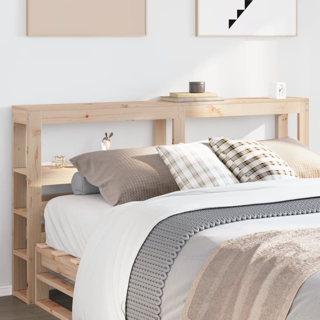 vidaXL Bett Kopfteil mit Ablagen 140 cm Massivholz Kiefer (1-tlg)