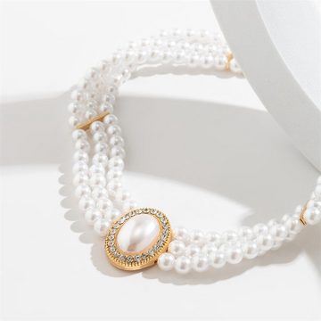 Rouemi Choker Damen Halskette, hohe Mode Nachahmung Perlenkette