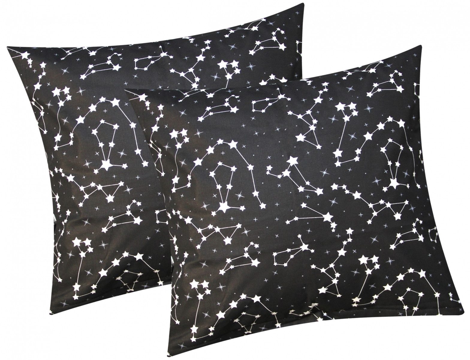 Heubergshop Kissenbezug, (2 Stück), 40x40cm Kissenhülle Sternenhimmel Sternzeichen Baumwolle (540/1-40x40)