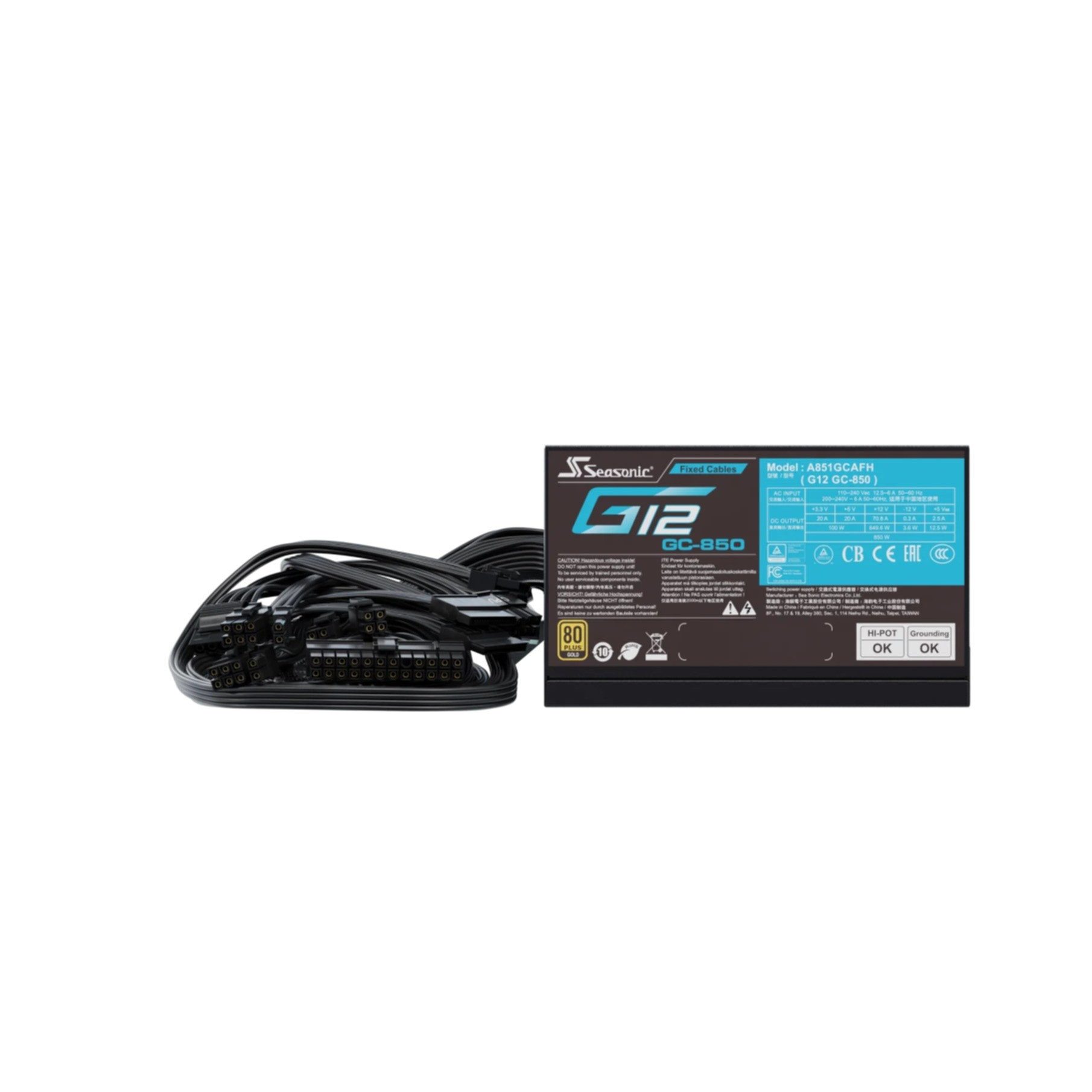 Seasonic Netzteil 850W G12 GC-850 80+Gold Netzteil