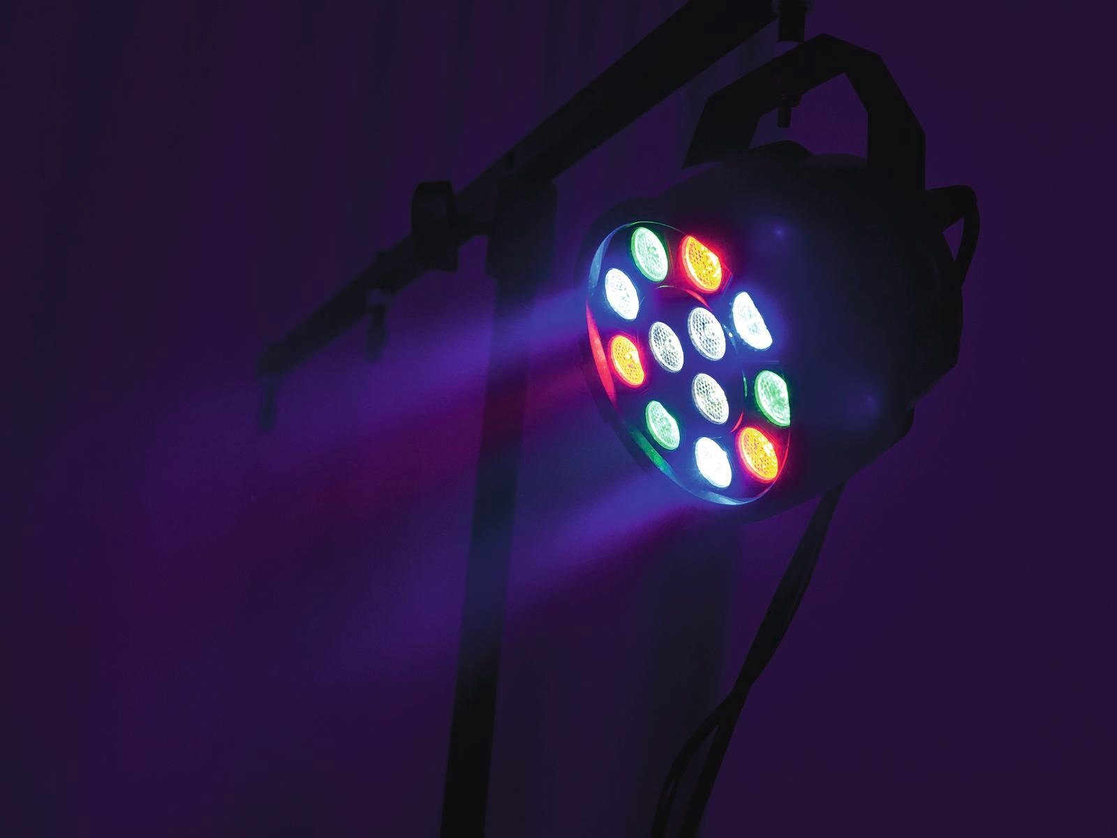 weiss) Automatik Farben (rot, - 4 12x1W RGBW mit Partyscheinwerfer blau, grün, - RGBW Spot DMX, EUROLITE PARty Discolicht