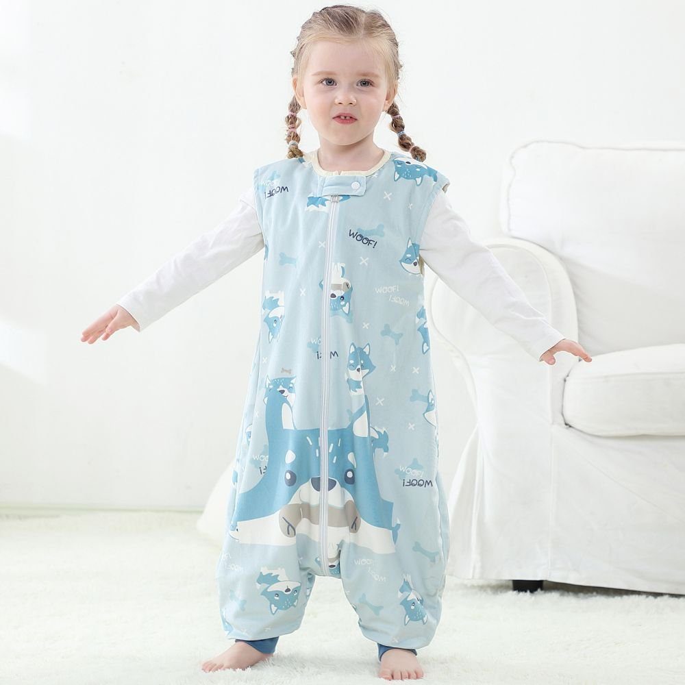 LENBEST Babyschlafsack Babyschlafsack Kinderschlafsack mit Beinen Warm Weich Schlafanzug hellblau