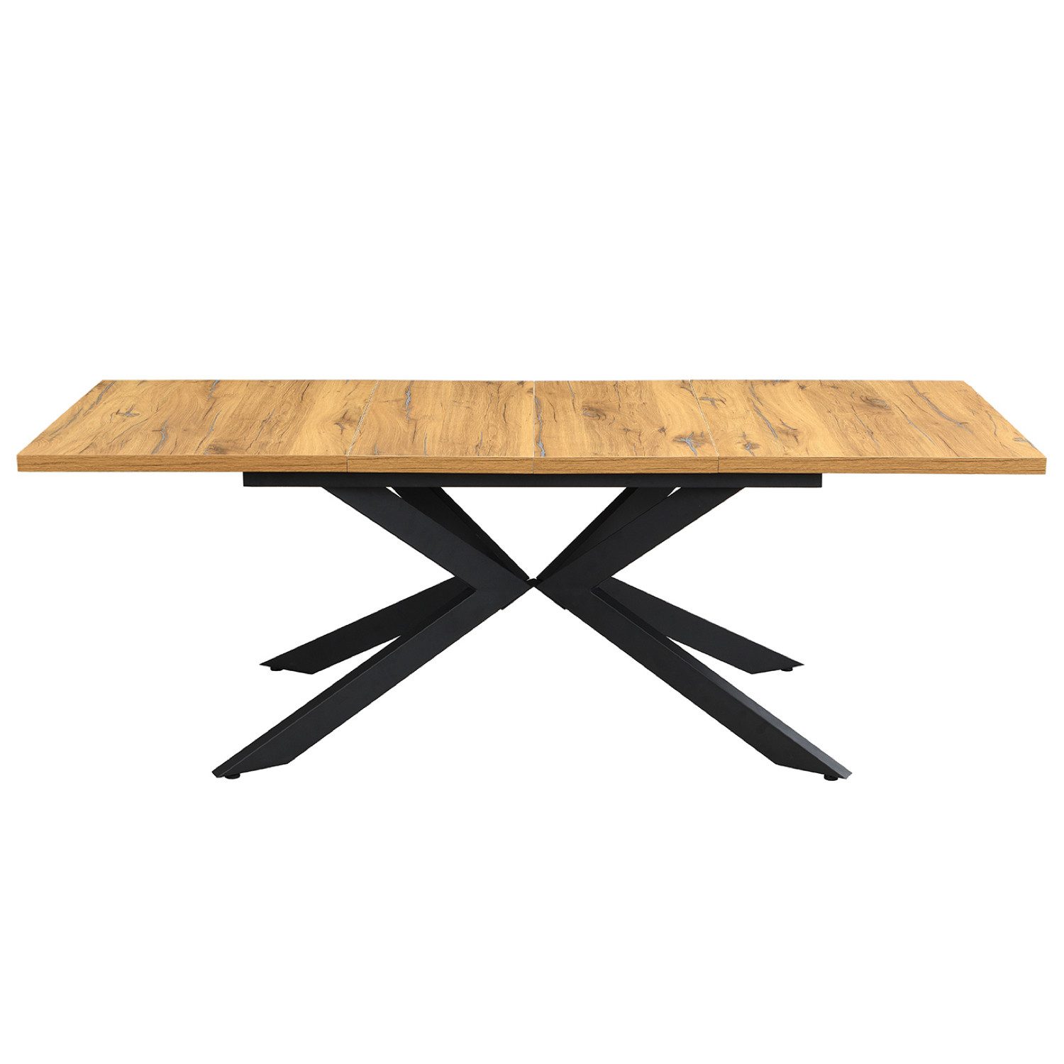 DUBI Möbel Esstisch MALTE, Metallgestell, ausziehbar, 140-180-220cm, 2 Einlegeplatten 4-8 Pers.