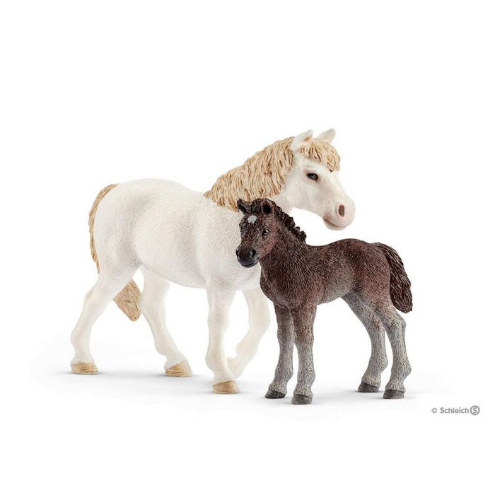 Schleich® Tierfigur 42423 Pony Stute und Fohlen