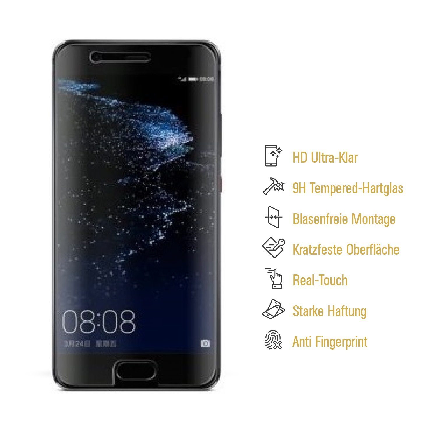 Protectorking Schutzfolie 2x 9H Hartglas für Huawei P10 Lite Schutzglas Panzerfolie Displayschut, (2-Stück), Displayschutzglas, Schutzglas Echtglas Tempered 9H Härte HD-KLAR