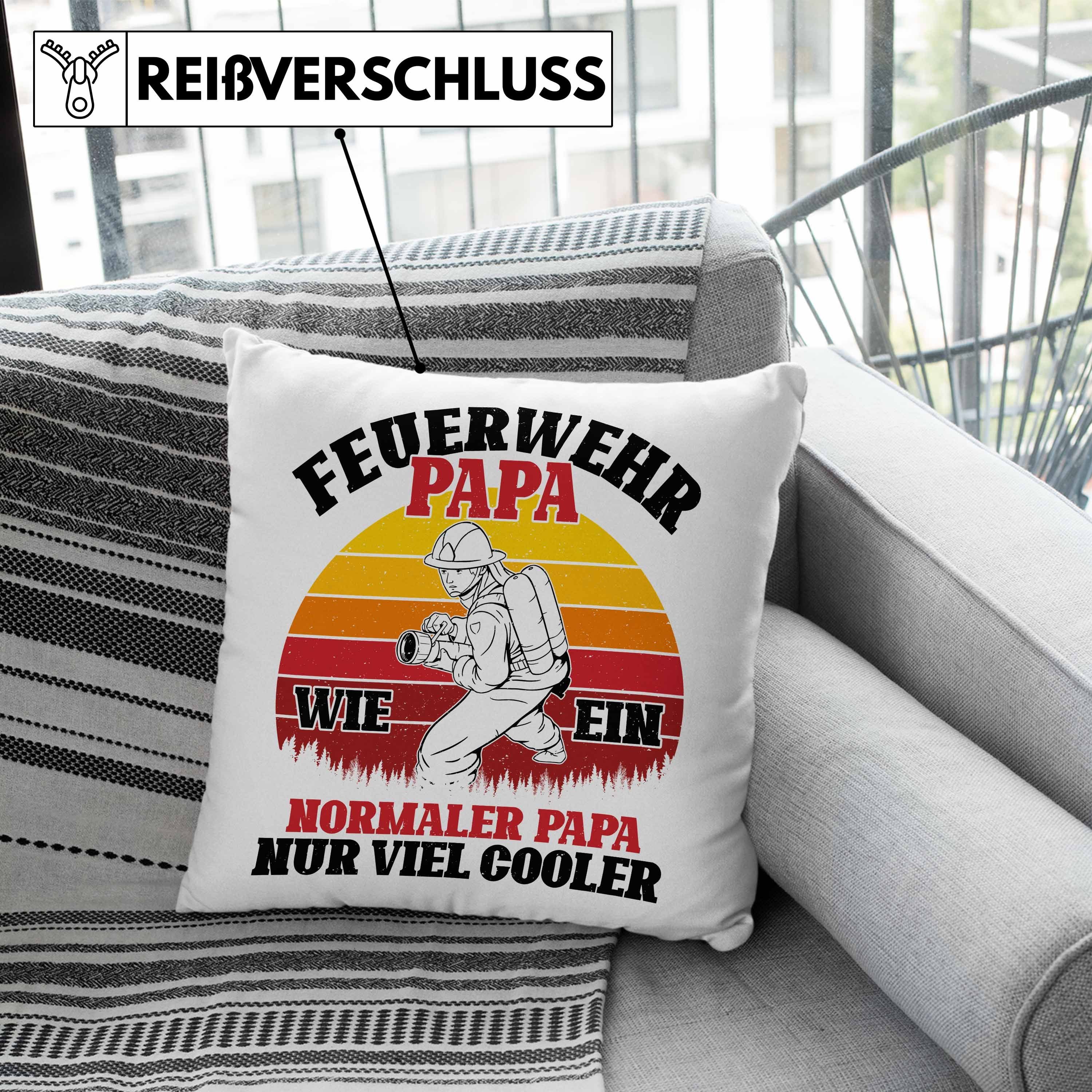 mit Vater Dekokissen Feuerwehrmann Rosa Trendation Papa Vatertag Feuerwehr Trendation Spruch Kissen - 40x40 Füllung Dekokissen Geschenk