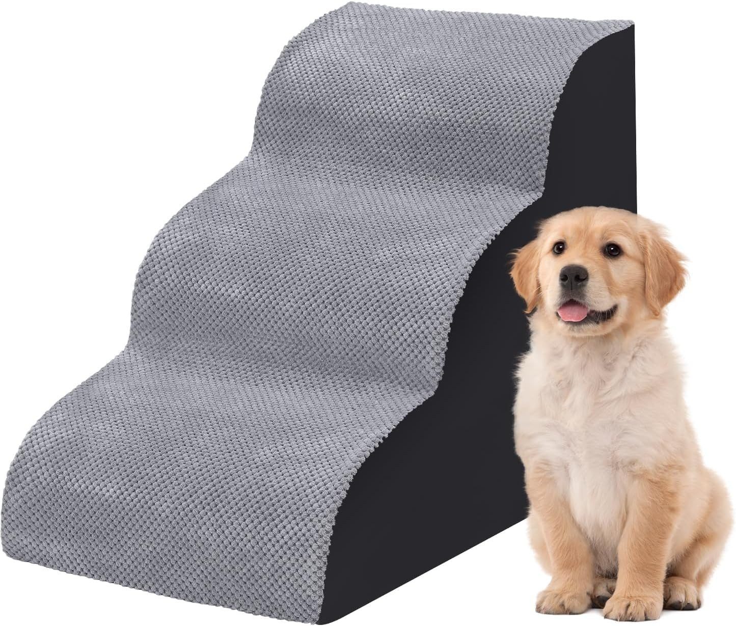 Athlix Haustiertreppe Treppe für Hunde Katzen Hunderampe waschbar Rutschfestes Material, Komfortable Haustiertreppe, Rutschfest, Waschbar, Schonendes Design