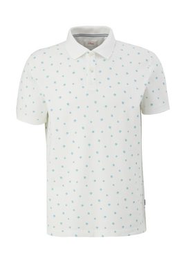 s.Oliver Kurzarmshirt Poloshirt mit Allover-Print