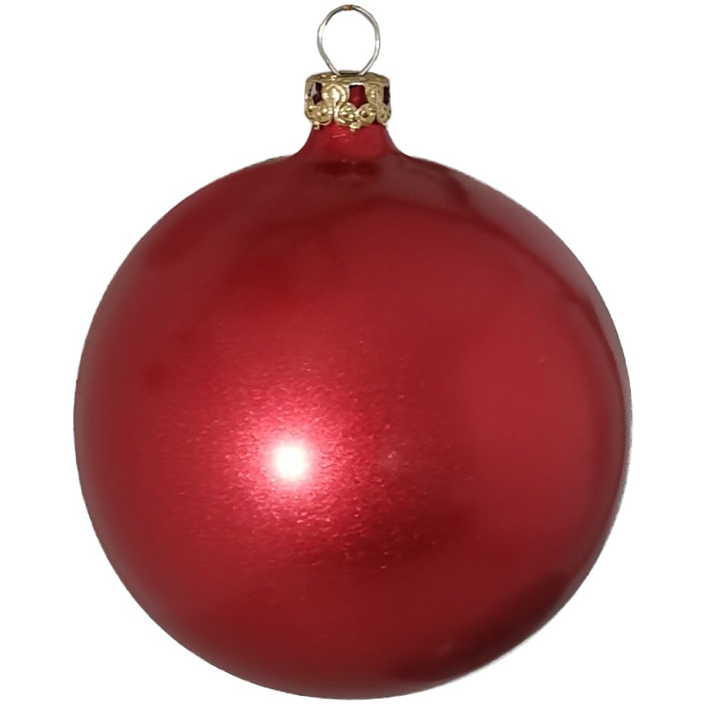 Thüringer Glasdesign Weihnachtsbaumkugel Weihnachtskugel-Set rot (6 St), mundgeblasen